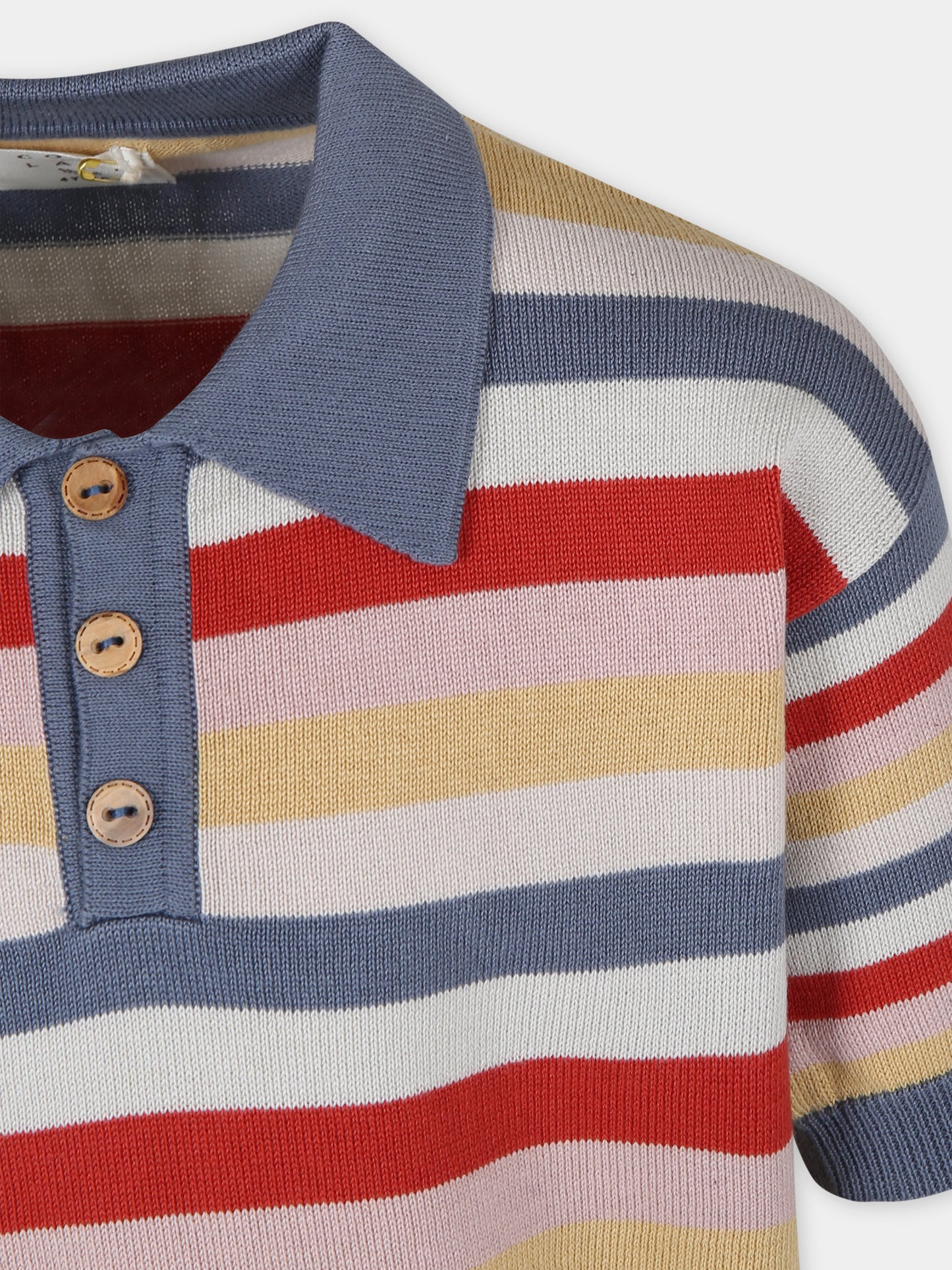Polo multicolor per bambini con motivo a righe,Coco Au Lait,16COCO S118