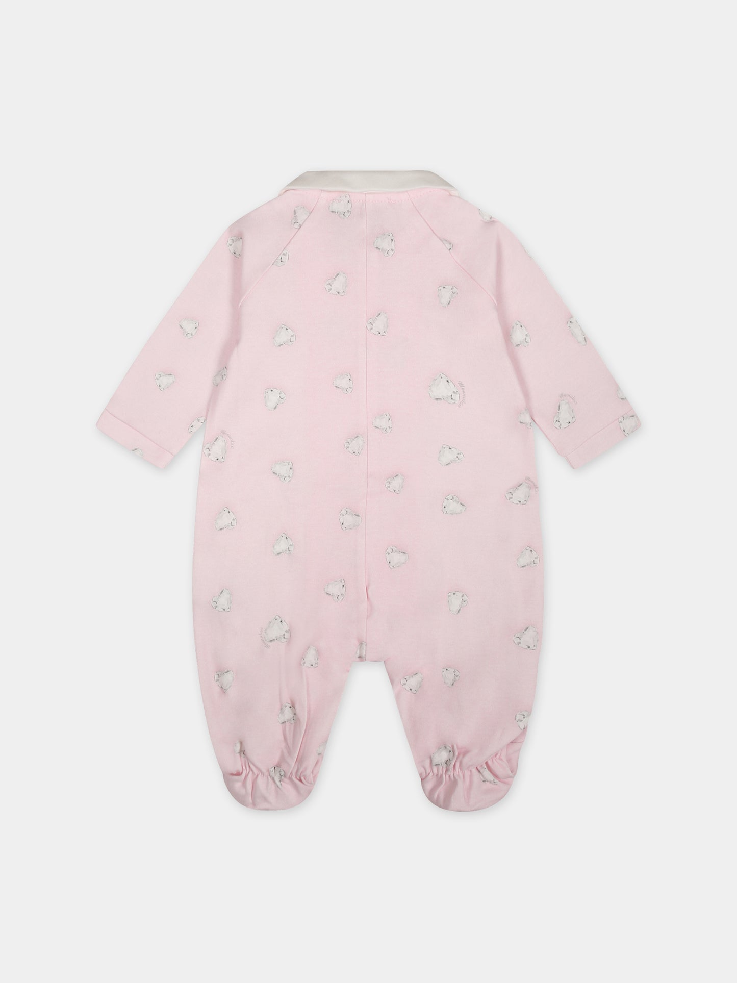 Tutina rosa per neonata con stampa cuori,Monnalisa,35B200 2008 0091