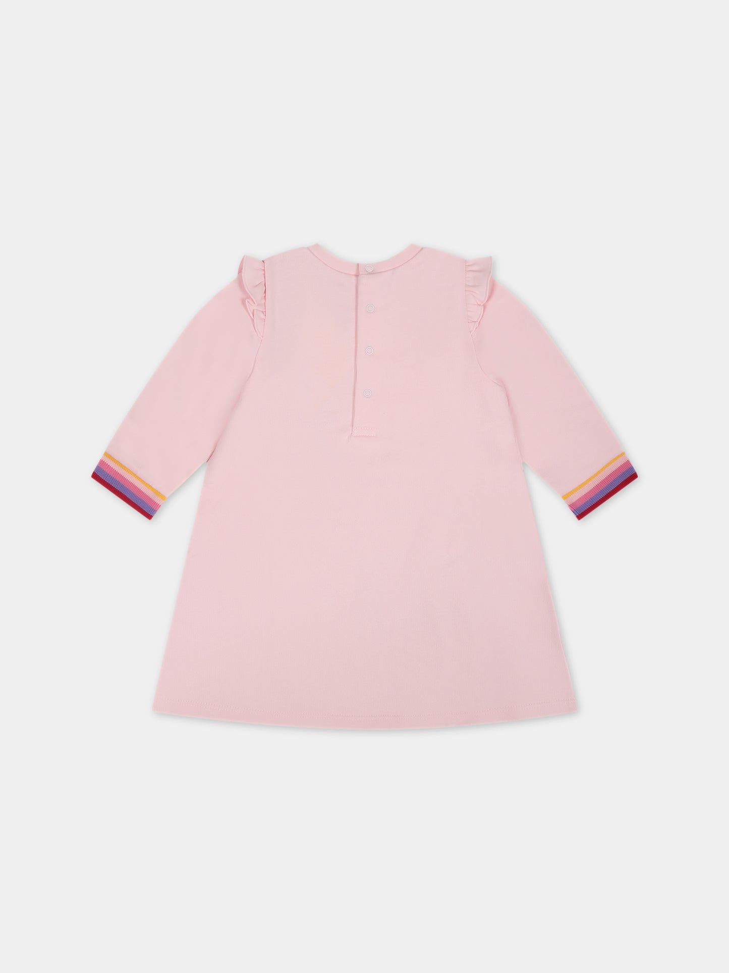 Vestito rosa per neonata con stampa borsa e logo,Little Marc Jacobs,W92026 475