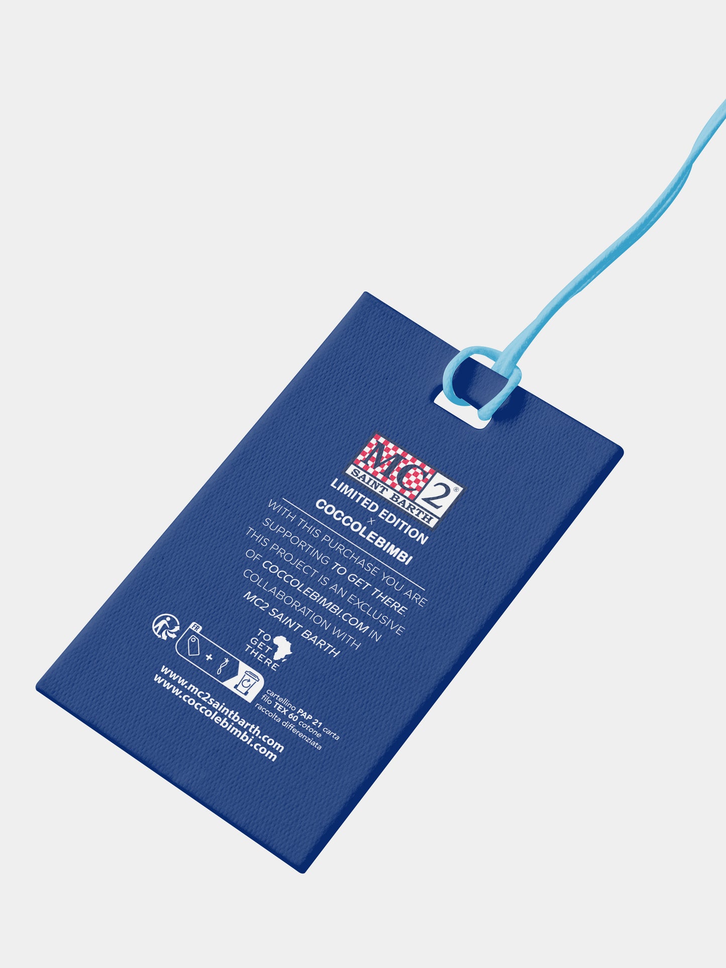 Pochette azzurra per bambina con logo