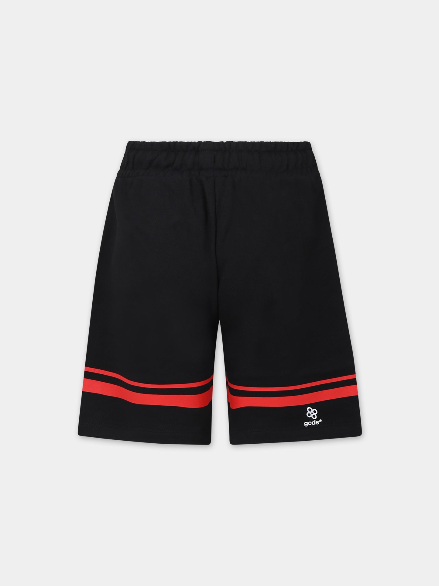 Shorts sportivi neri per bambino con logo,Gcds Kids,DNQ004 LCA52 60100