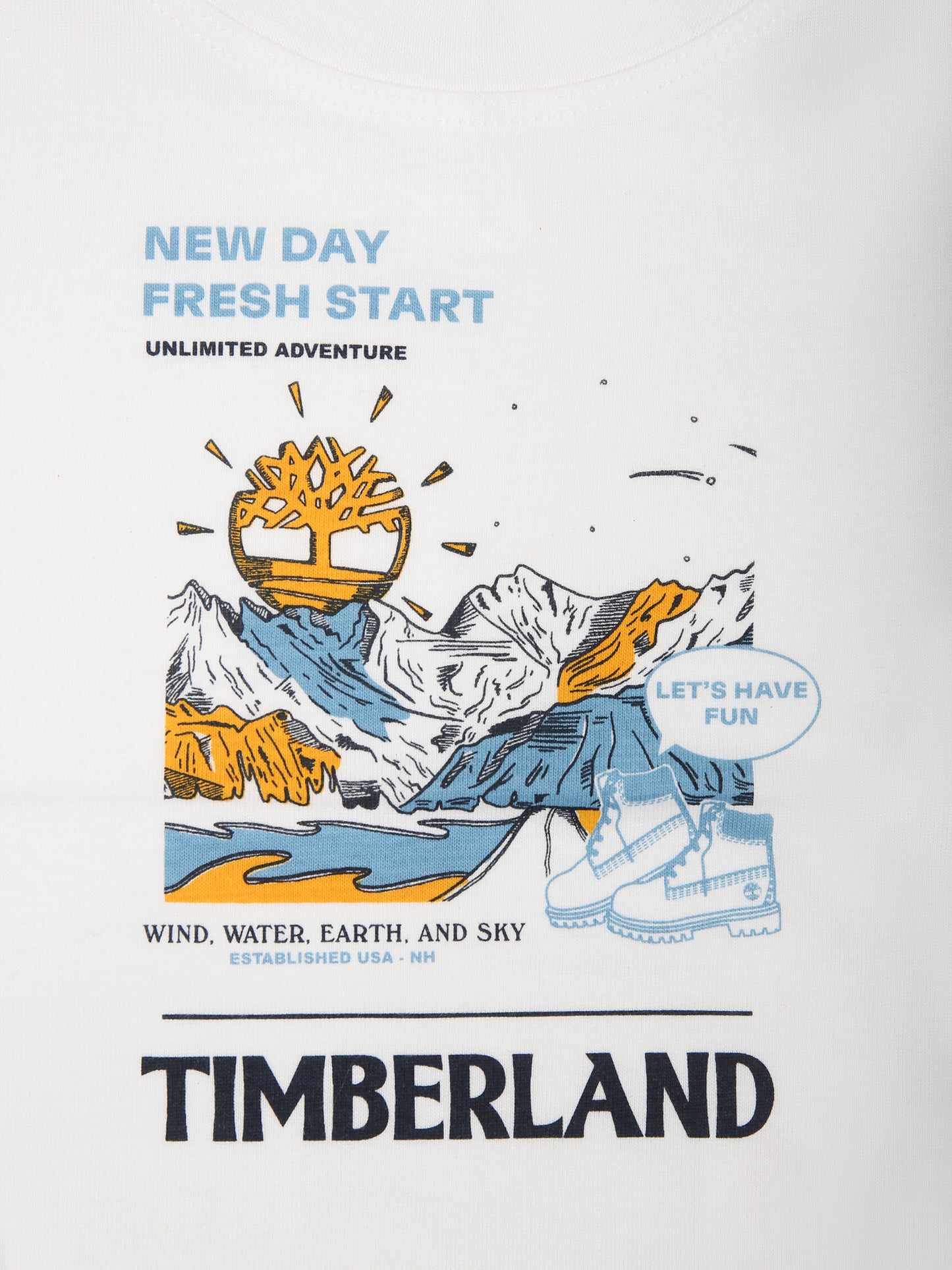 T-shirt bianca per neonato con stampa logo,Timberland,T60005 10P