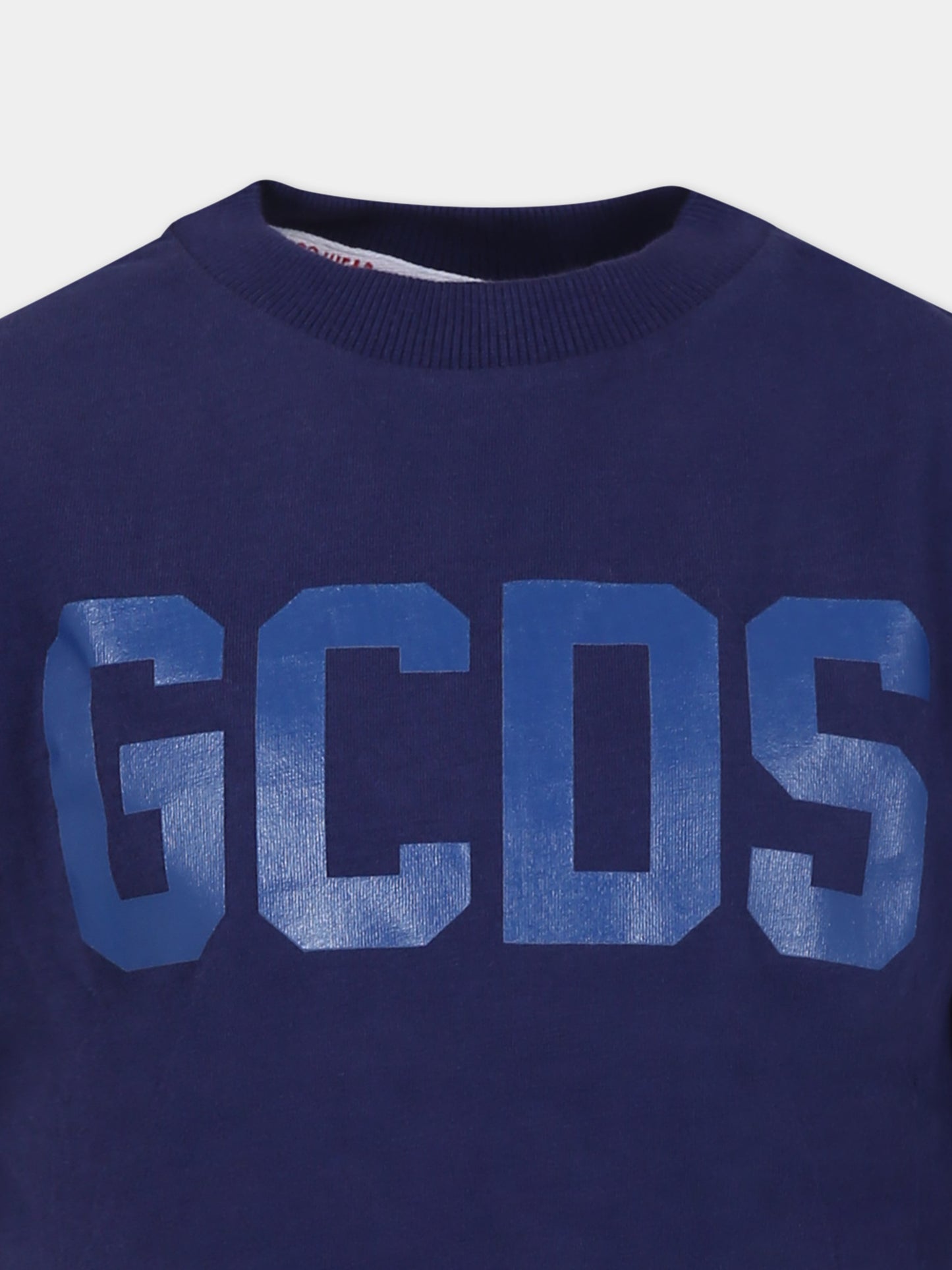 T-shirt blu per bambini con logo,Gcds Kids,DSM00I LAA01 40258