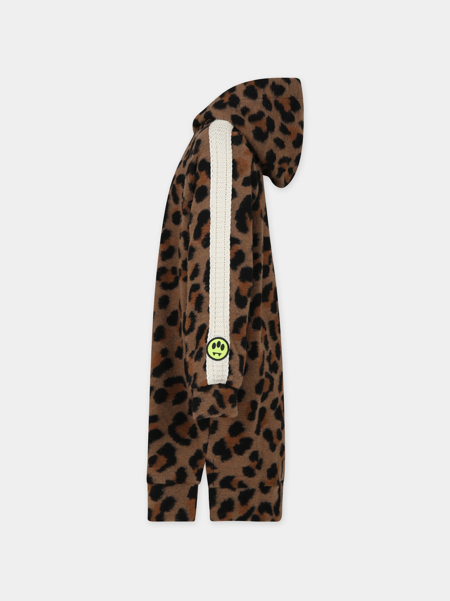 Vestito marrone per bambina con ricamo e smile,Barrow,F3BKJGDR050 924