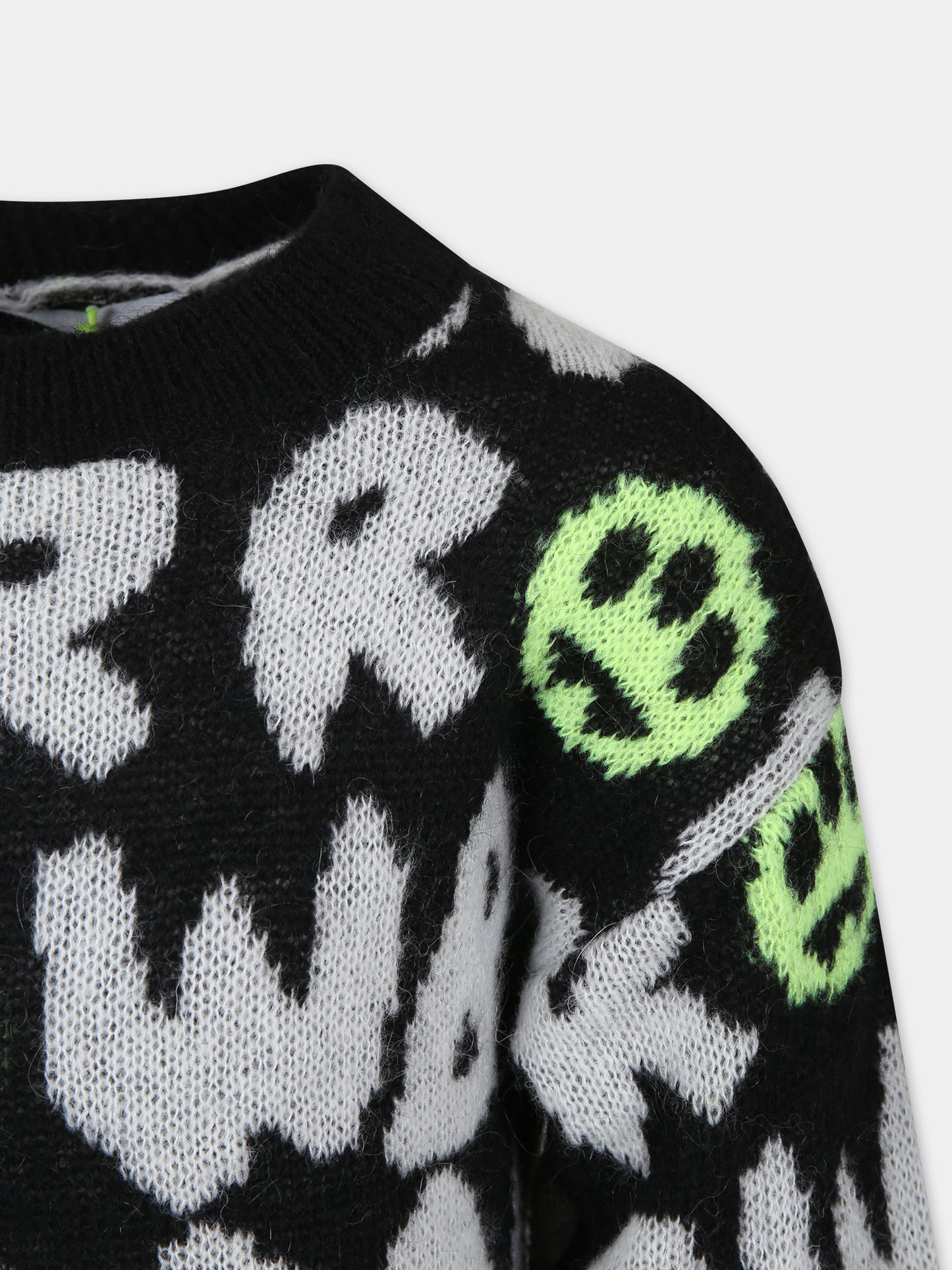 Vestito nero per bambina con logo e smile,Barrow,F3BKJGDR060 110