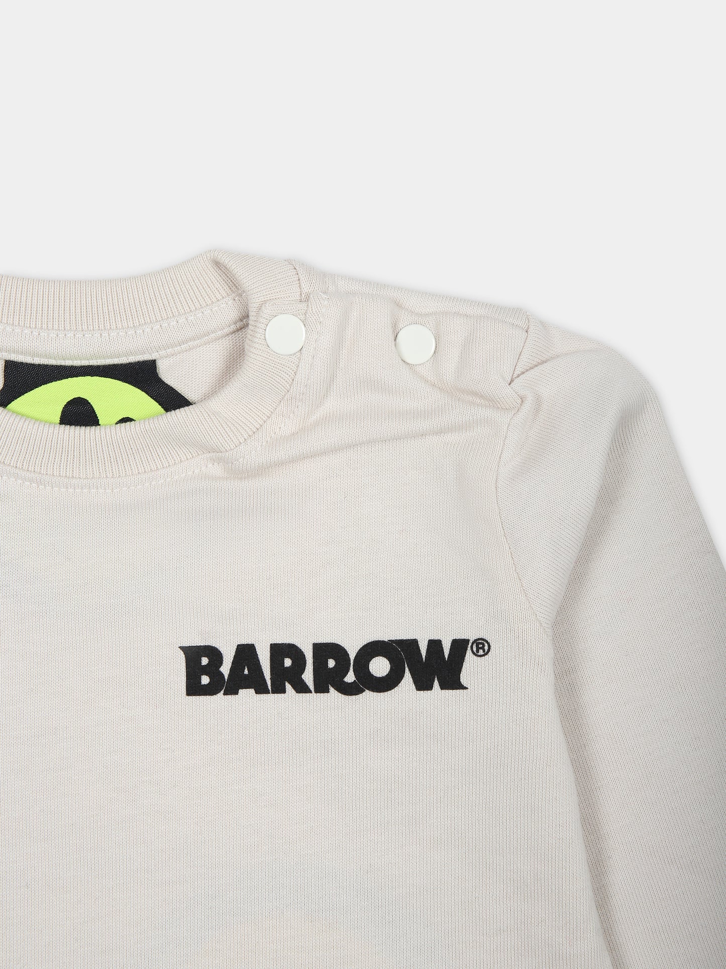 T-shirt beige per neonati con logo,Barrow,F3BKNGTH115 BW009