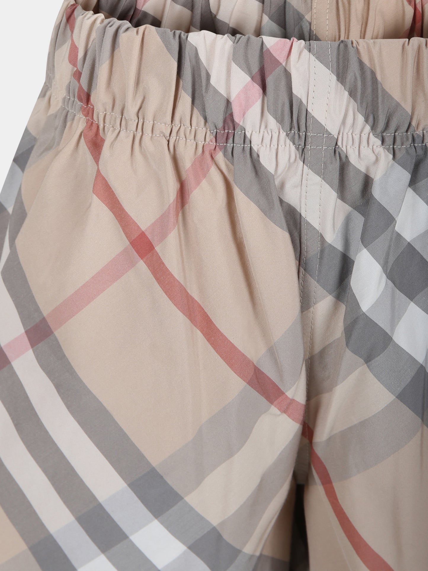 Shorts beige per bambini con check vintage,Burberry Kids,8089215 A2205