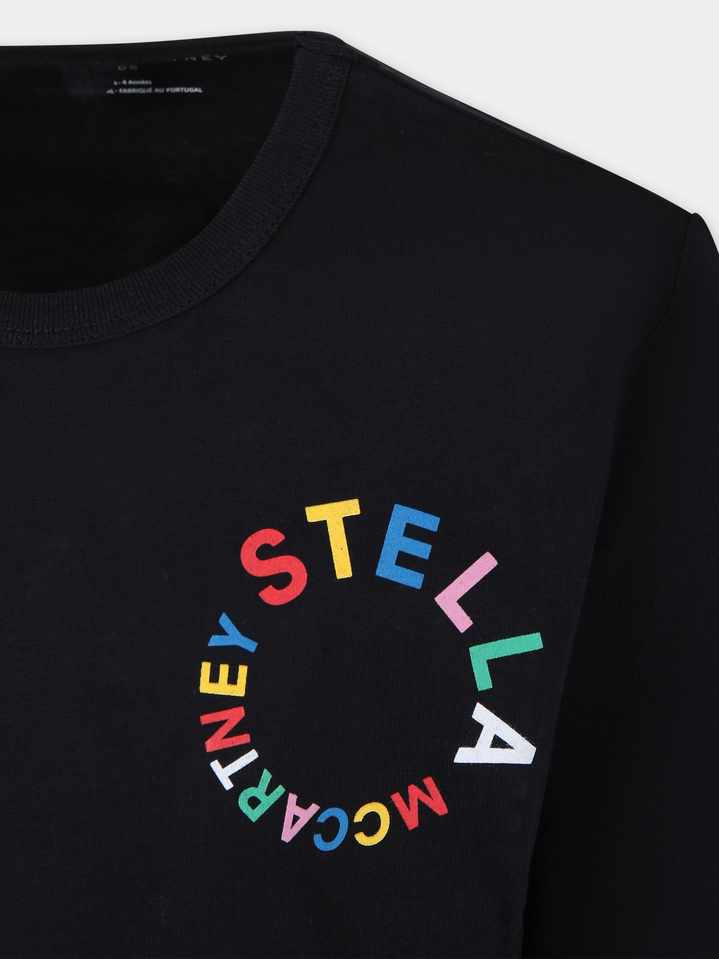 T-shirt nera per bambino con logo,Stella Mccartney Kids,TT8C70 Z0434 930