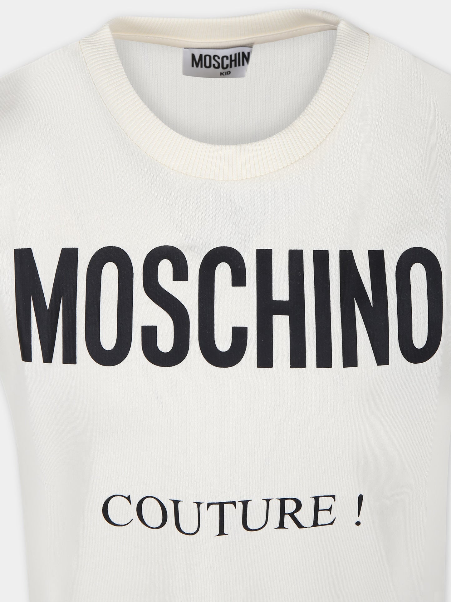T-shirt avorio per bambini con logo,Moschino Kids,H5M03U LAA10 20059
