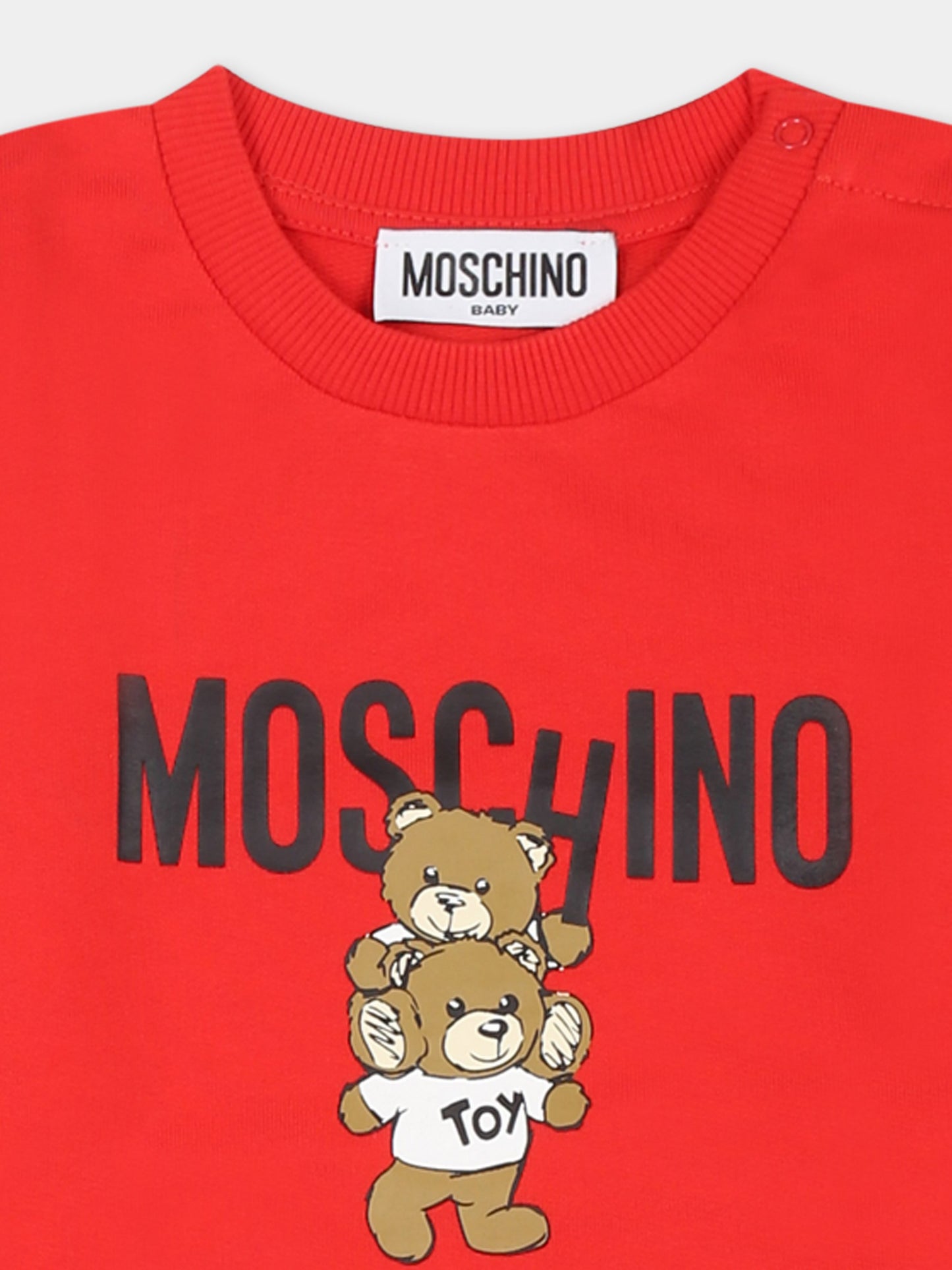 Vestito rosso per neonata con due Teddy Bears