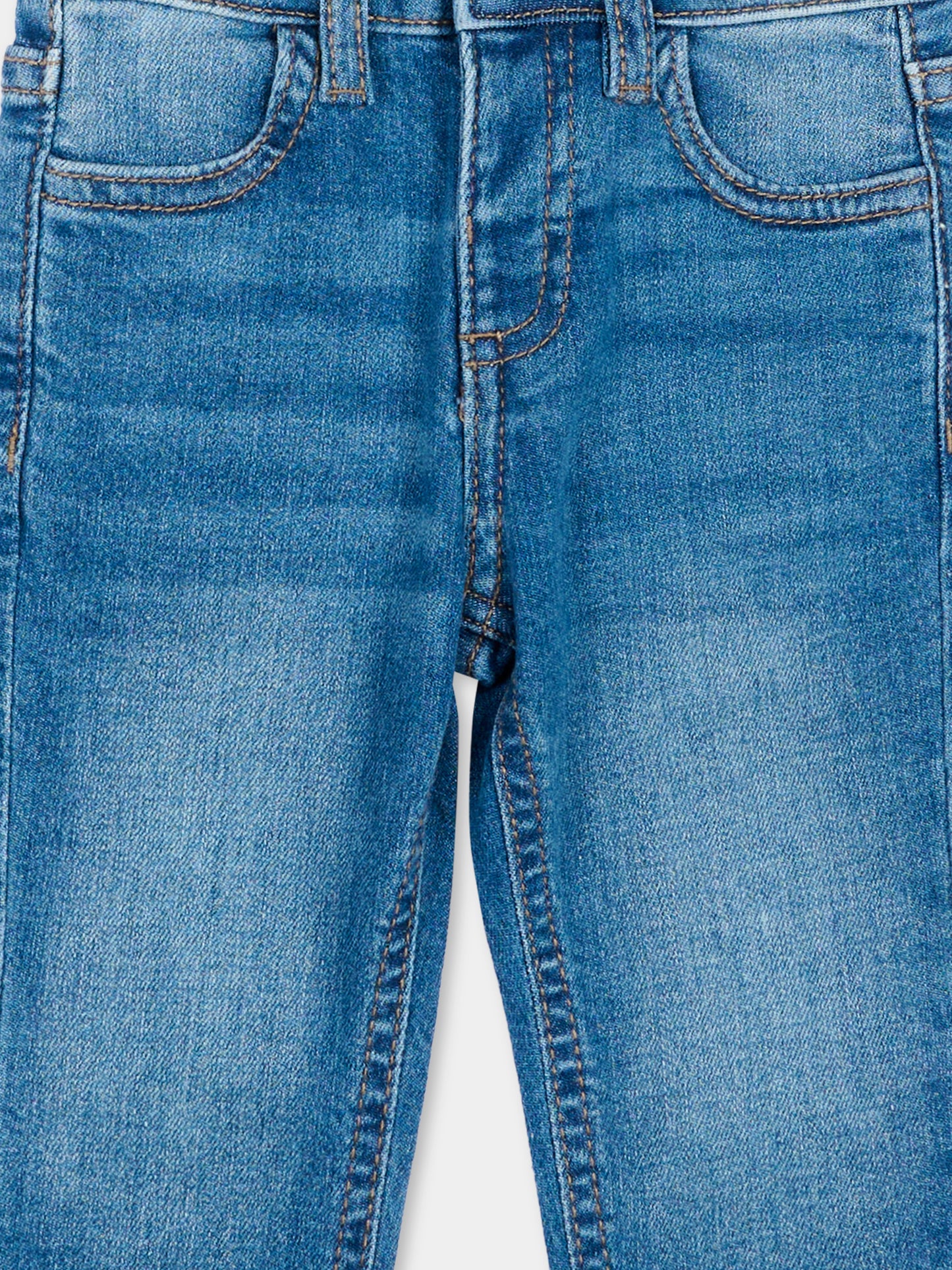 Jeans blu per neonato con logo