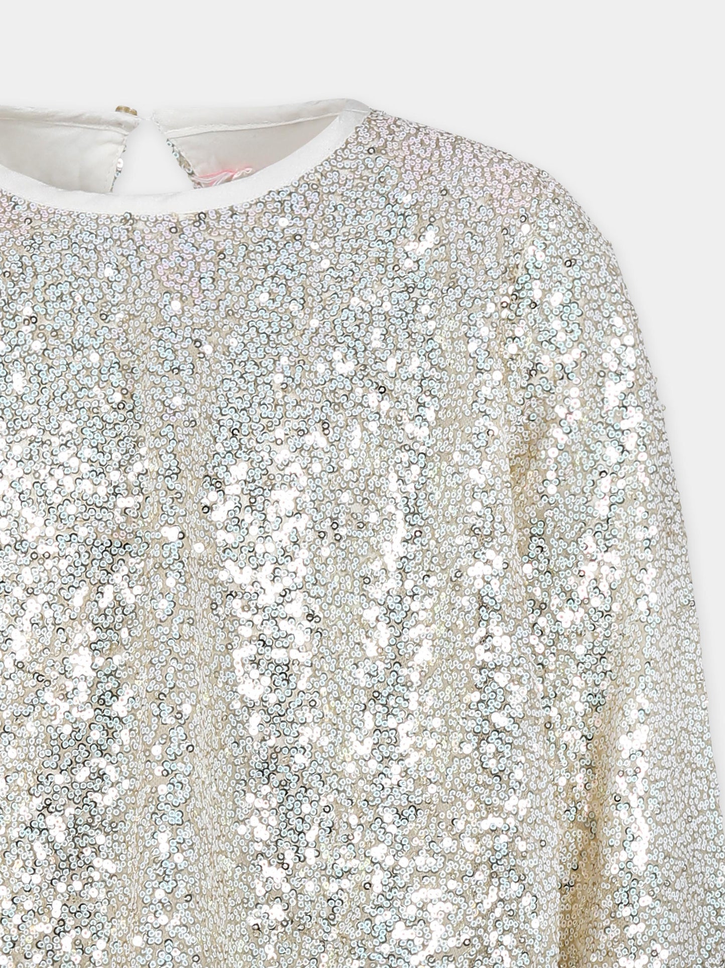 Vestito oro per bambina con paillettes,Billieblush,U20547 Z99