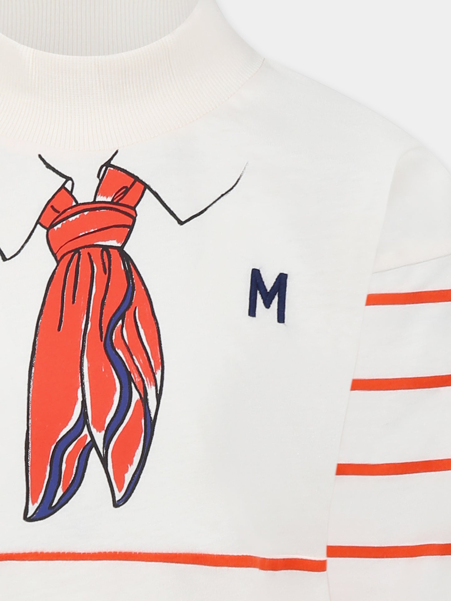 Vestito avorio per bambina con stampa sciarpa