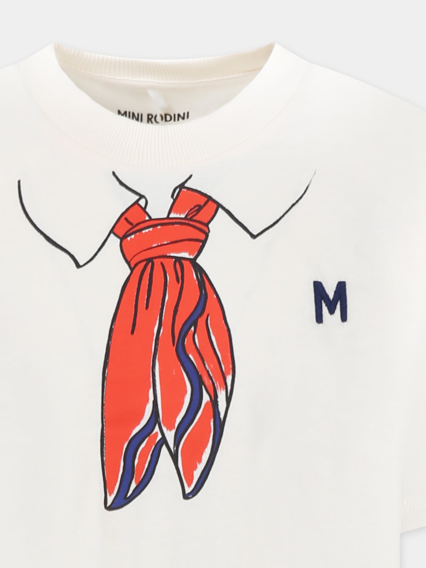 T-shirt avorio per bambini con sciarpa