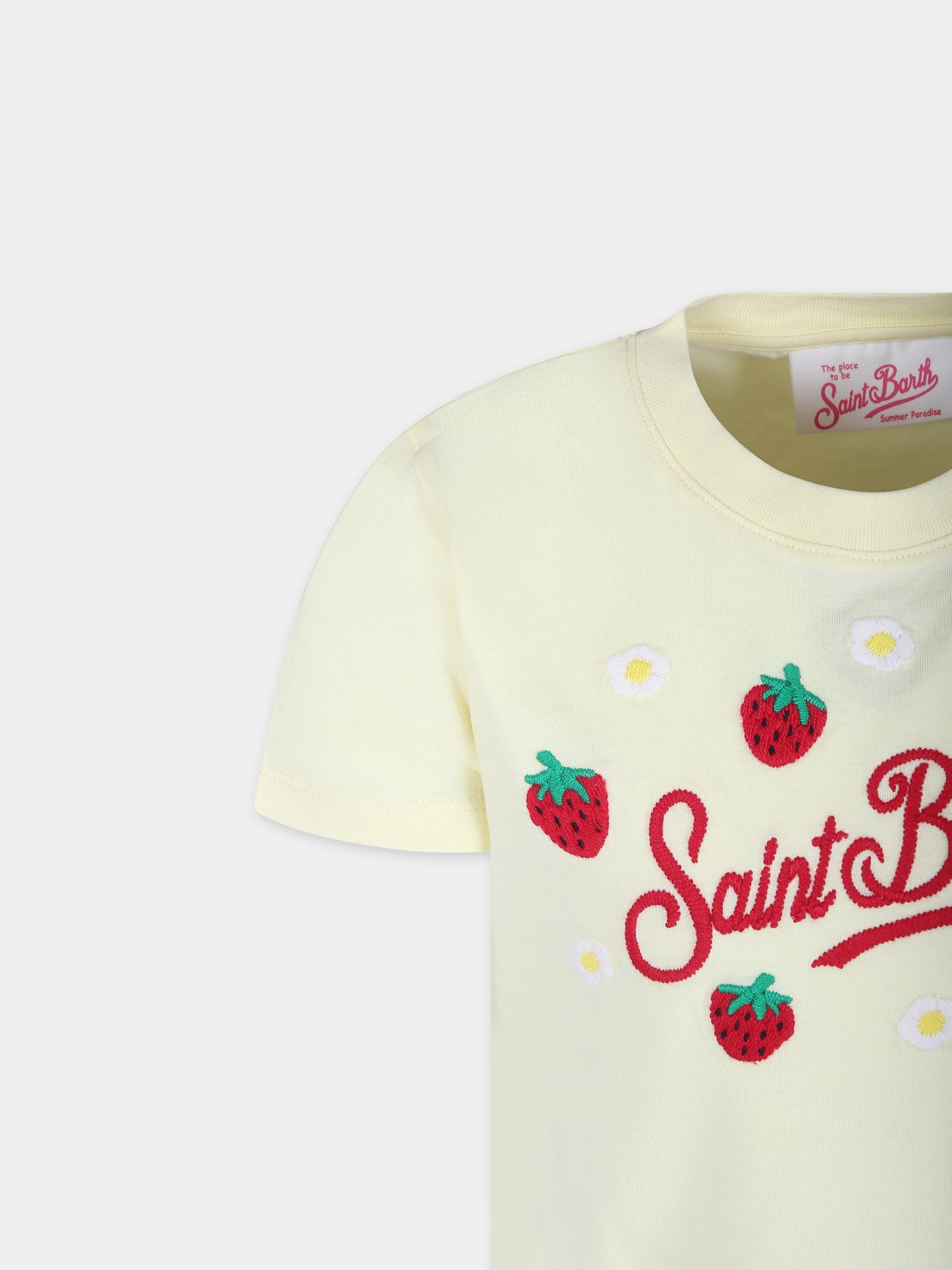 T-shirt gialla per bambina con ricami e logo,Mc2 Saint Barth,ELLY001 03442F