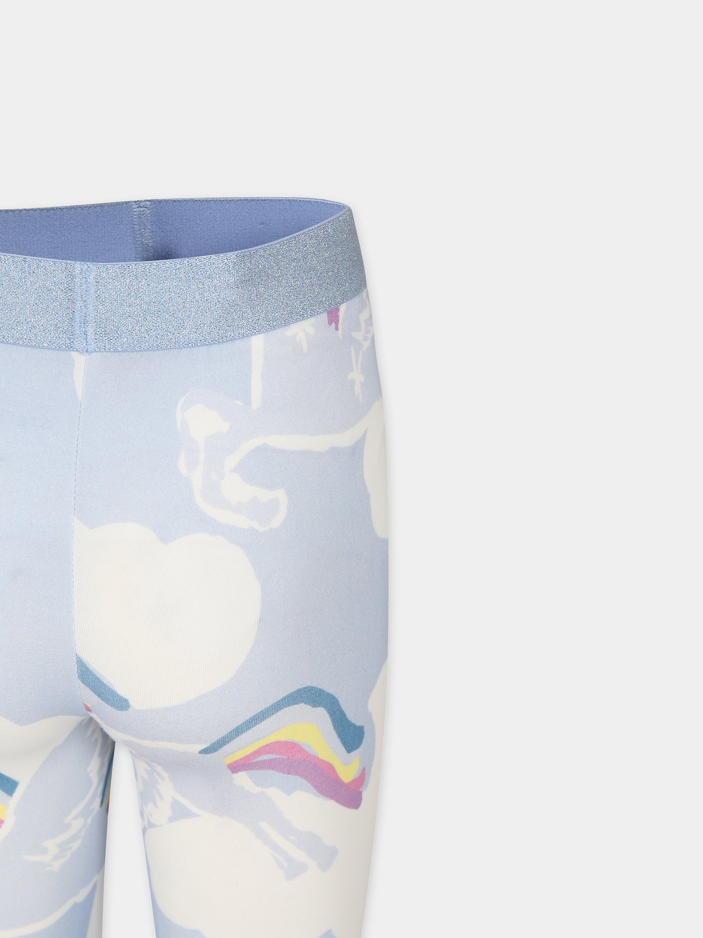 Leggings celesti per bambina con unicorno,Stella Mccartney Kids,TT6B50 Z1353 602MC