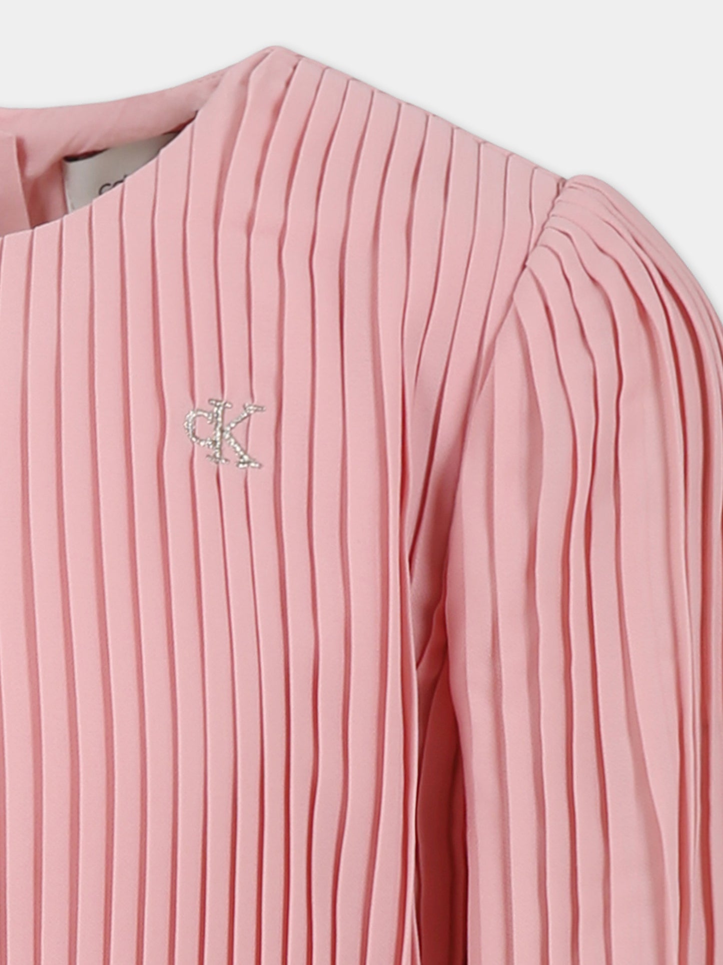 Vestito rosa per bambina con logo