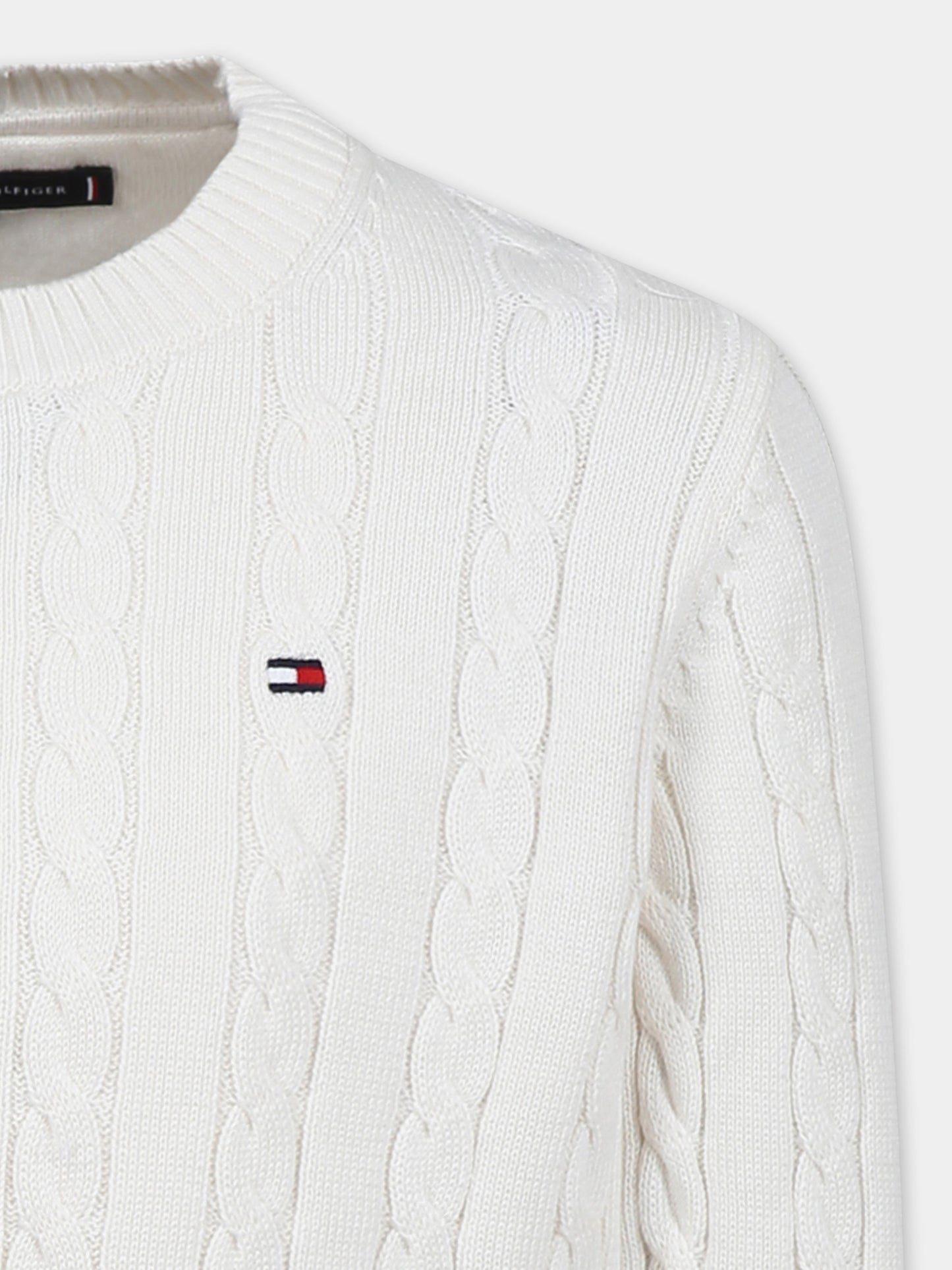 Maglione avorio per bambino con bandierina