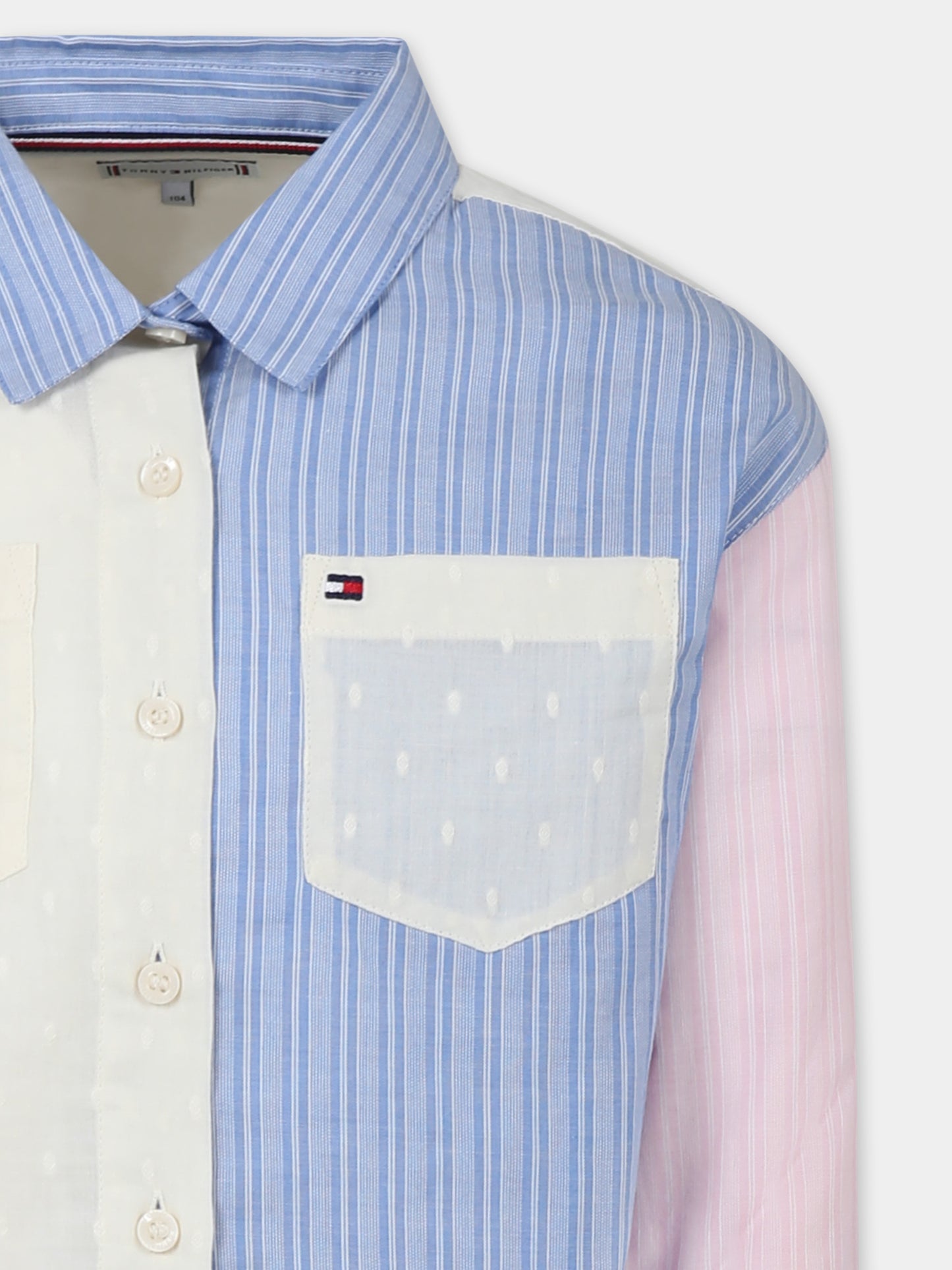 Camicia multicolor per bambina con bandierina