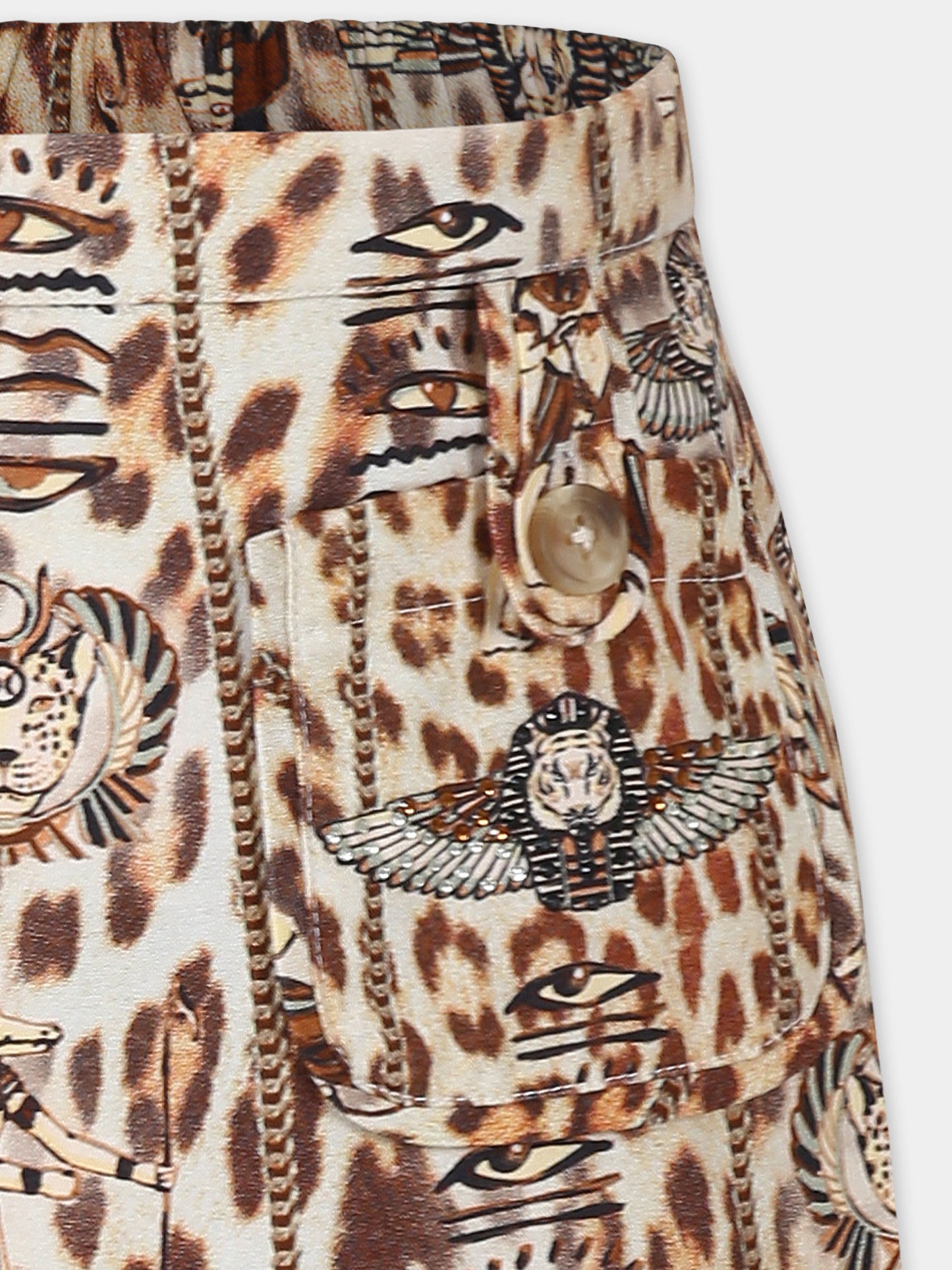 Gonna multicolor per bambina con stampa maculata,Camilla,00032527 VIEWVALL