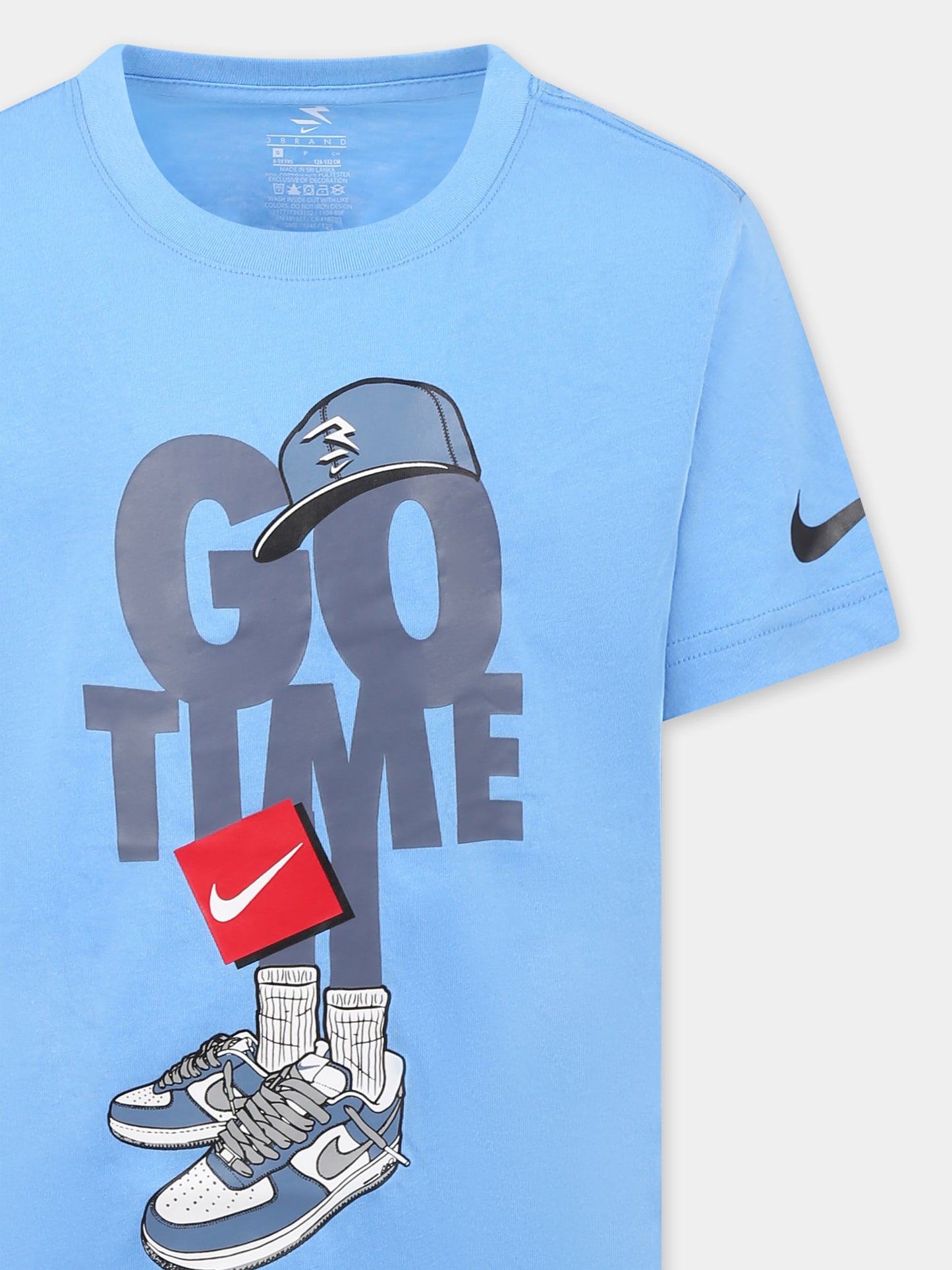 T-shirt celeste per bambino con scritta