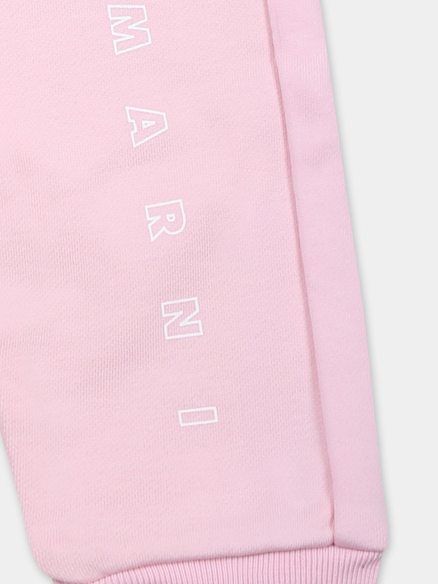 Pantaloni rosa per neonata con logo