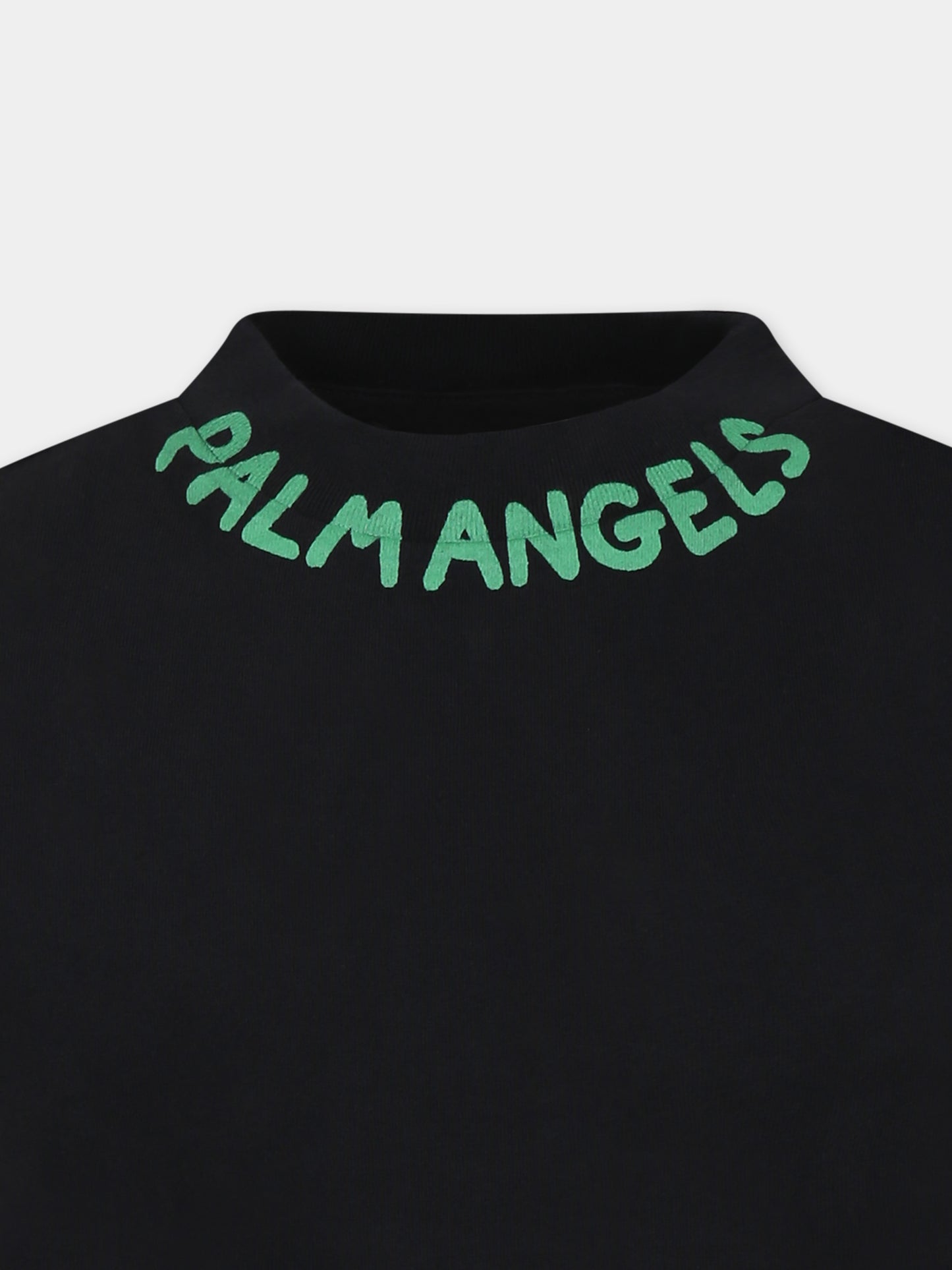 T-shirt nera per bambino con logo