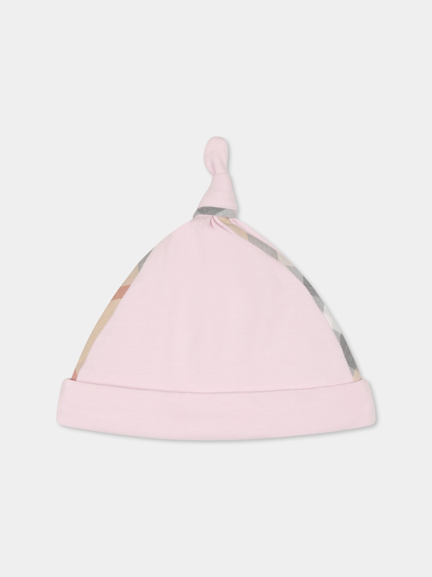 Set tutina rosa per neonata con check vintage