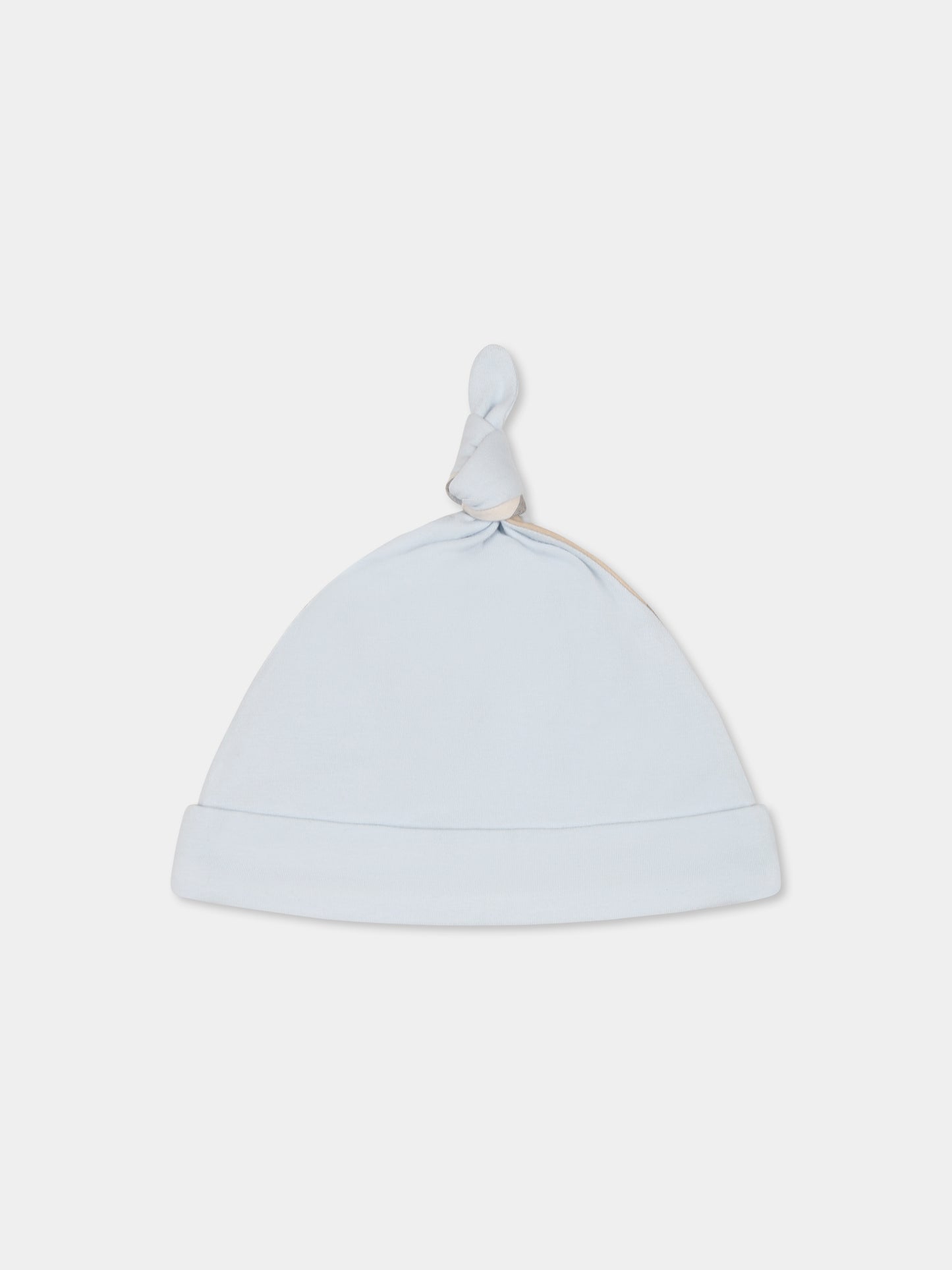 Set tutina celeste per neonato con check vintage