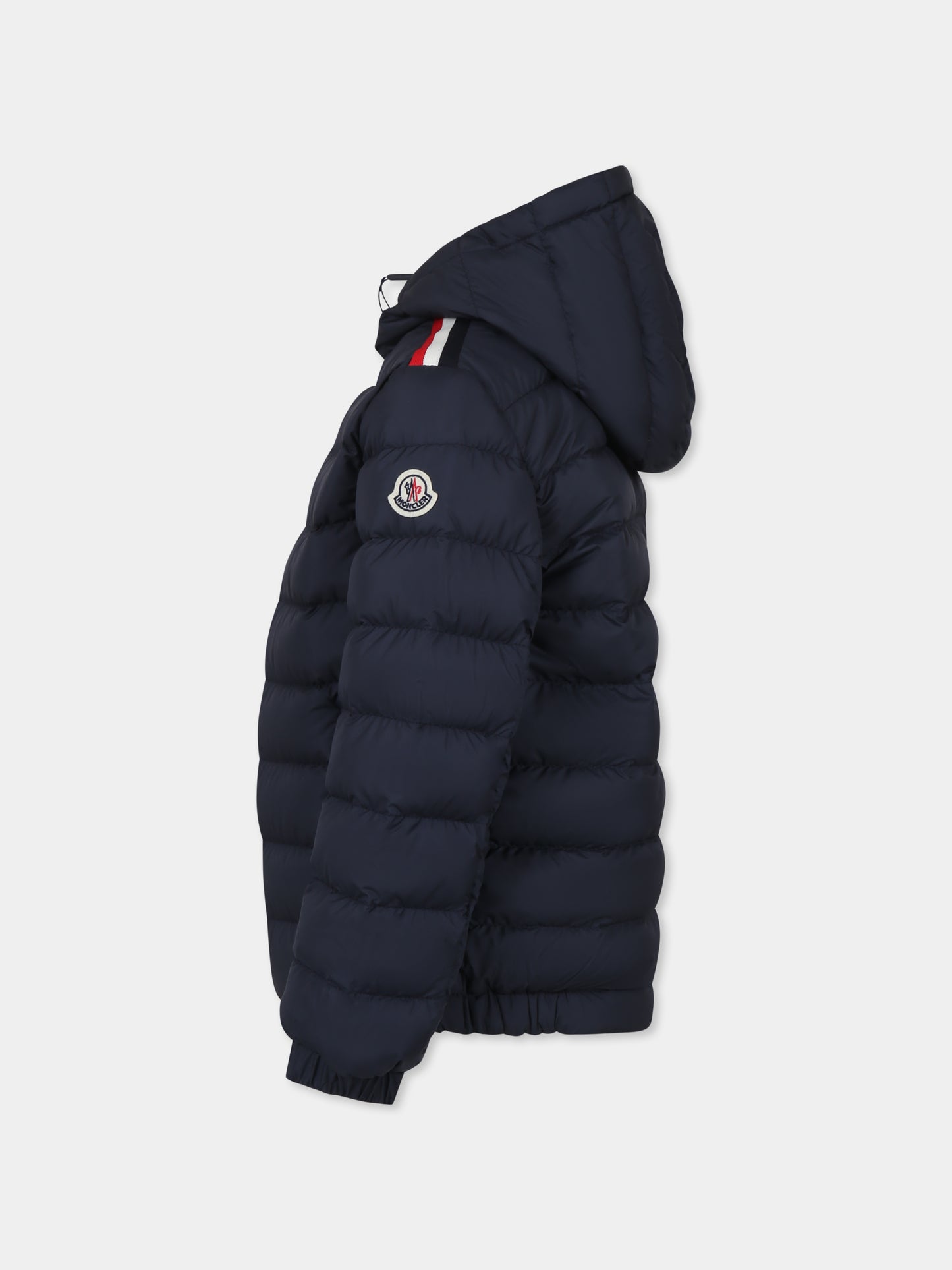 Piumino Donvar blu per bambino con logo,Moncler Kids,K1954 1A00045 597X2 77G