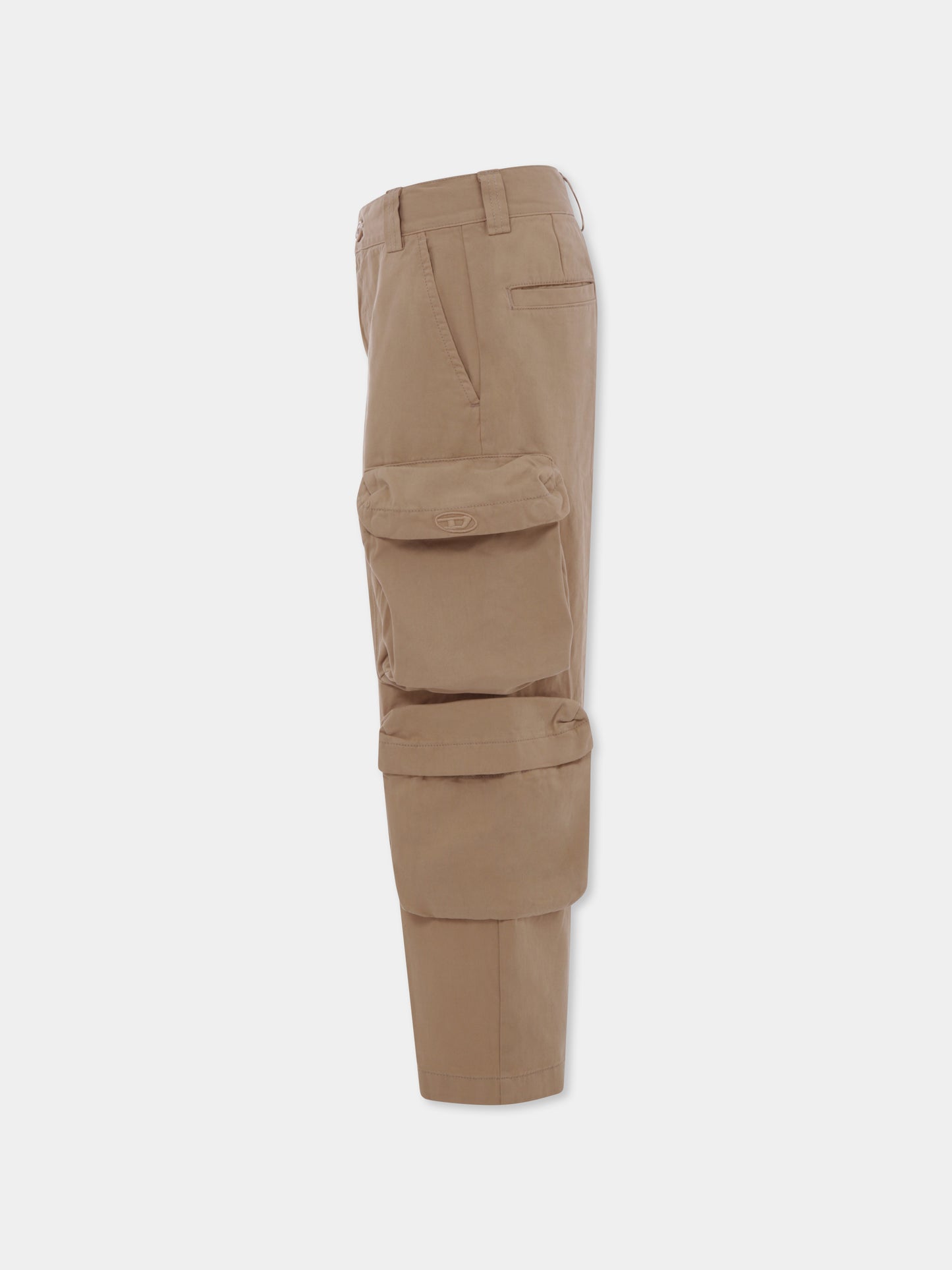 Pantaloni beige per bambino con logo