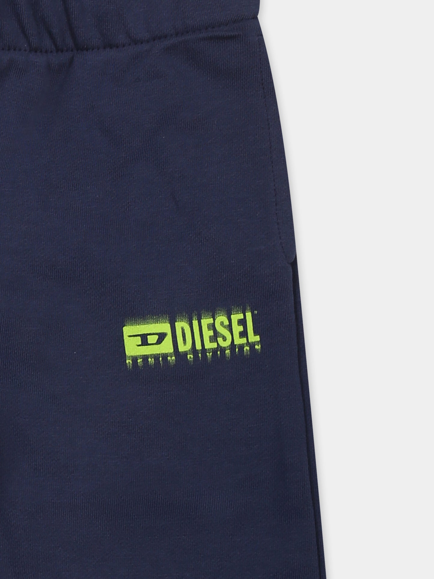 Pantaloni blu per neonato con logo