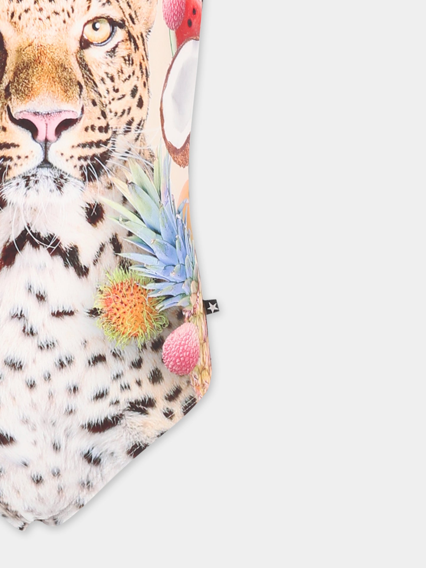 Costume intero multicolor Nika per bambina con leopardo