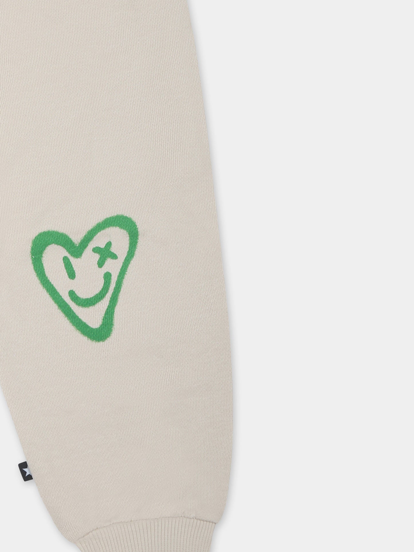 Pantaloni avorio Simeon per neonata con cuori