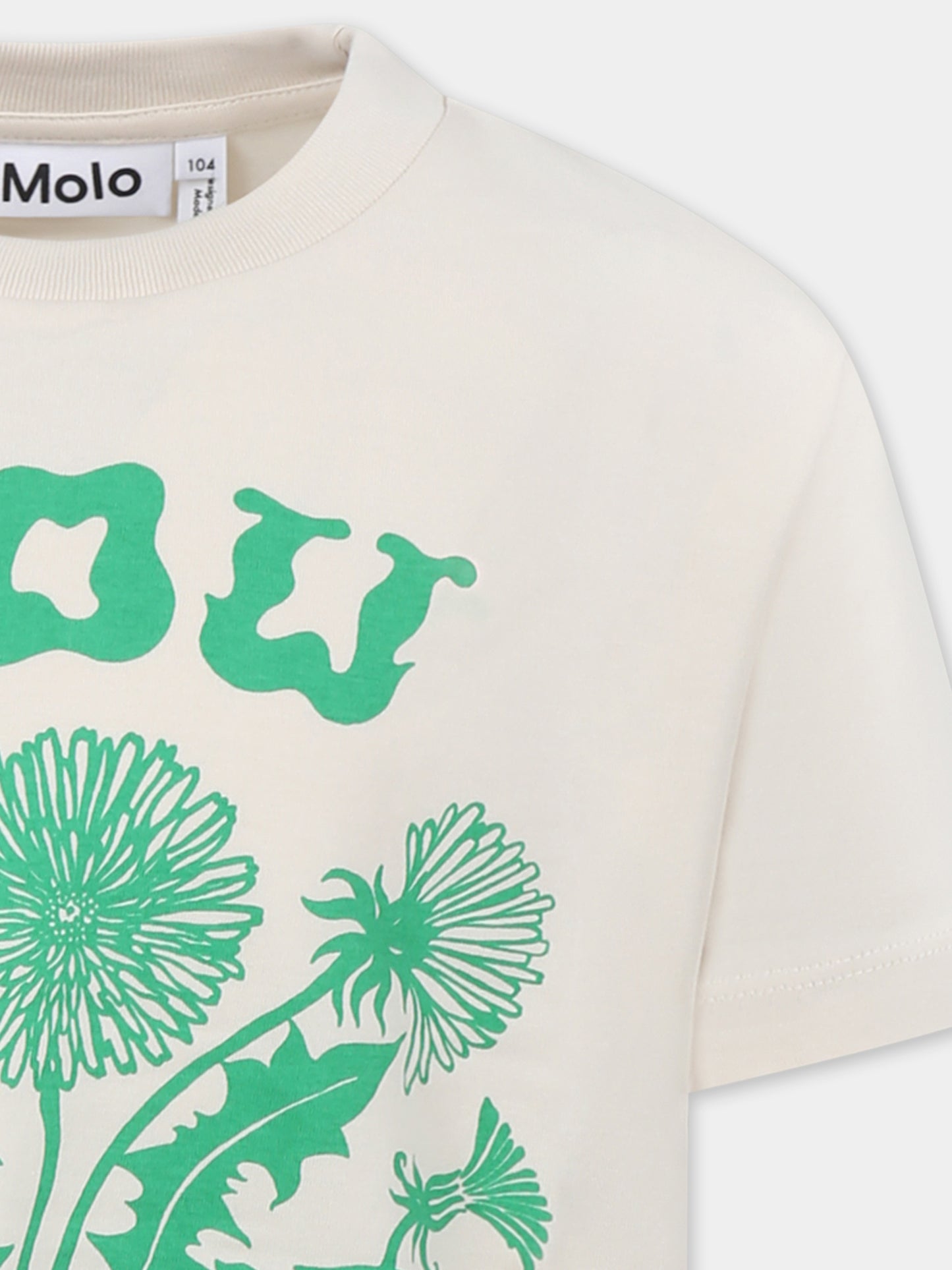 T-shirt Riley avorio per bambina con stampa fiori