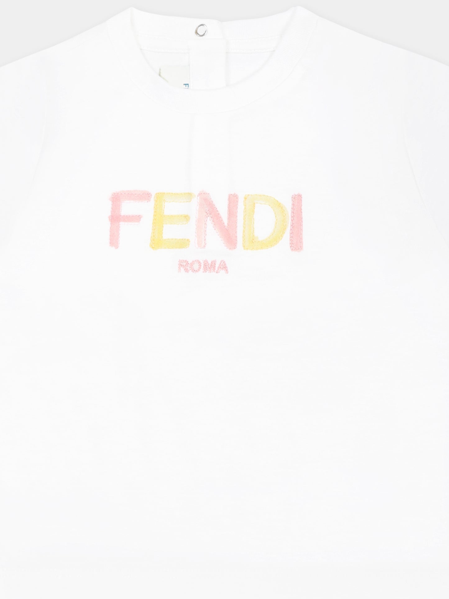 T-shirt bianca per neonata con logo