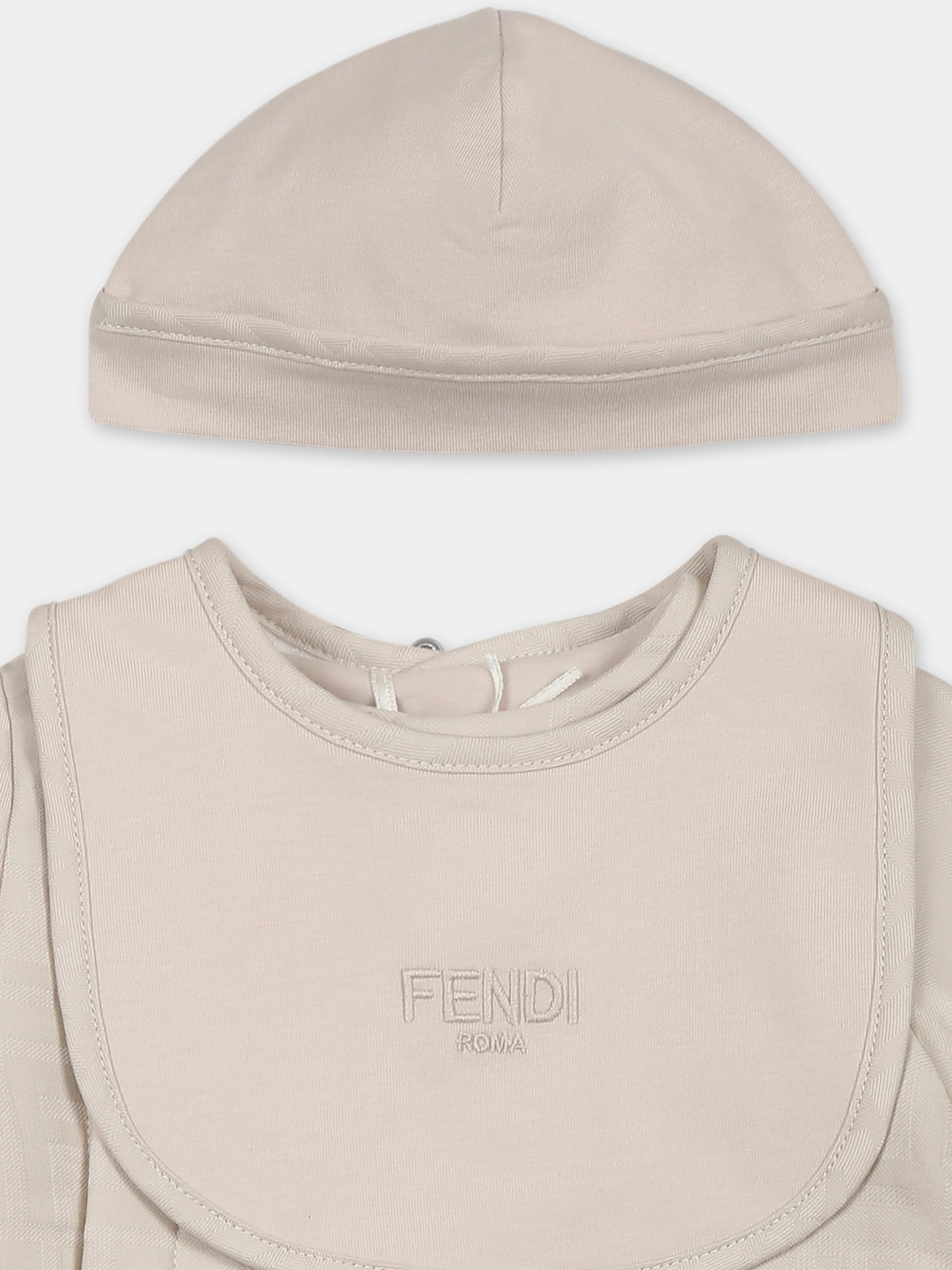 Set tutina beige per neonati con FF