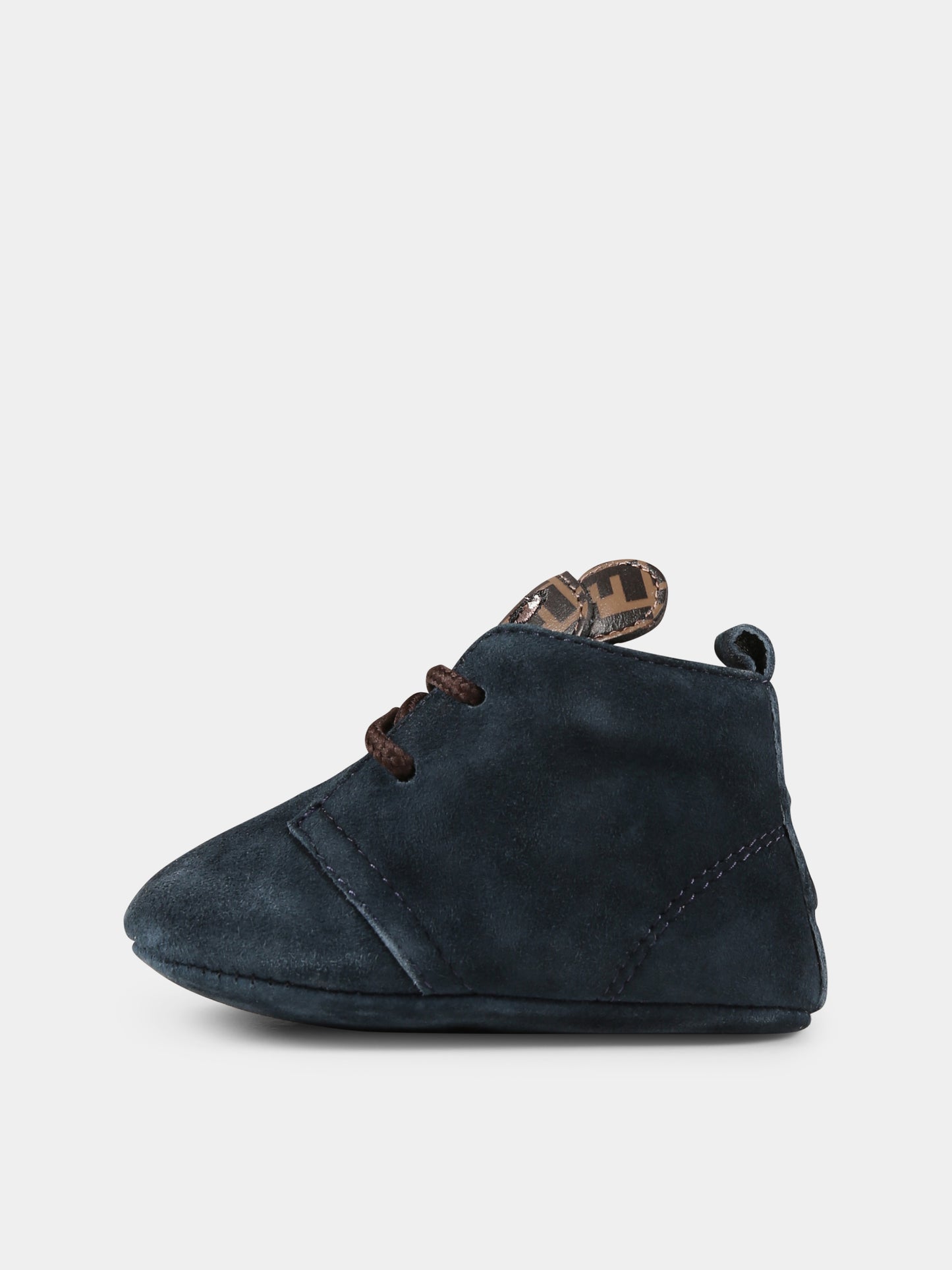 Stringate blu per neonato con orsetto Fendi,Fendi Kids,BMR090 AJZQ F0D27