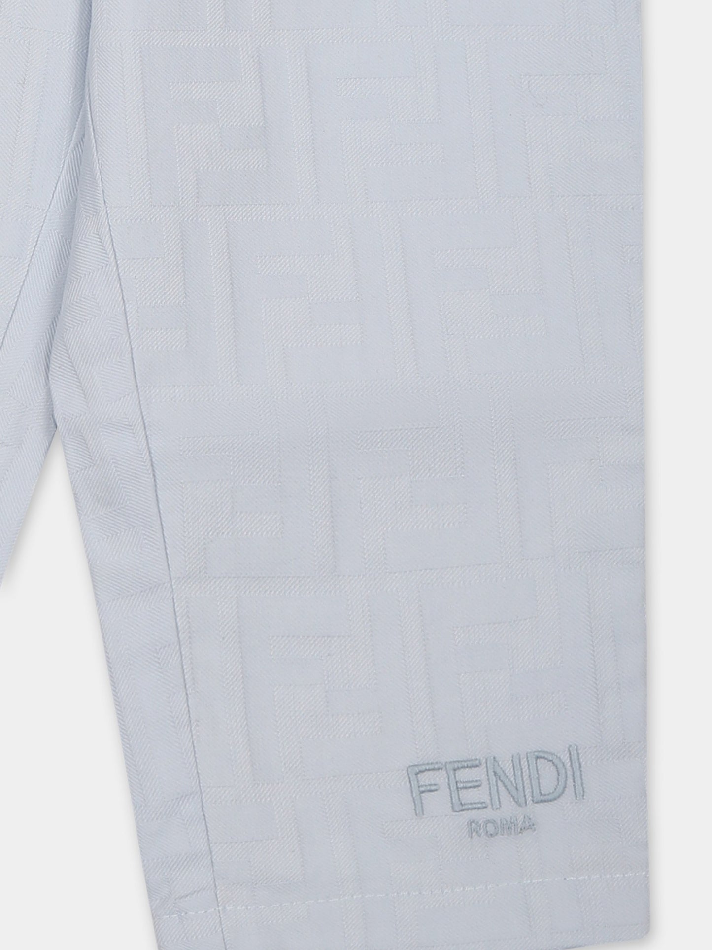 Pantaloni celesti per neonato con FF