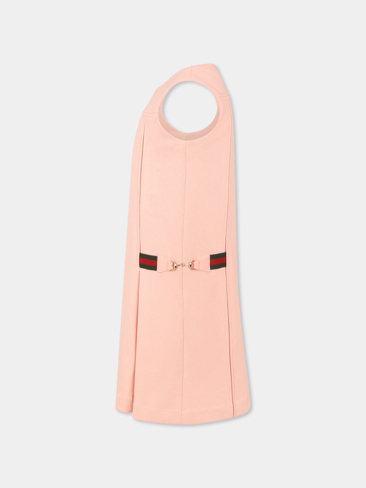 Vestito rosa per bambina con morsetti,Gucci Kids,808714 XJGPC 5658