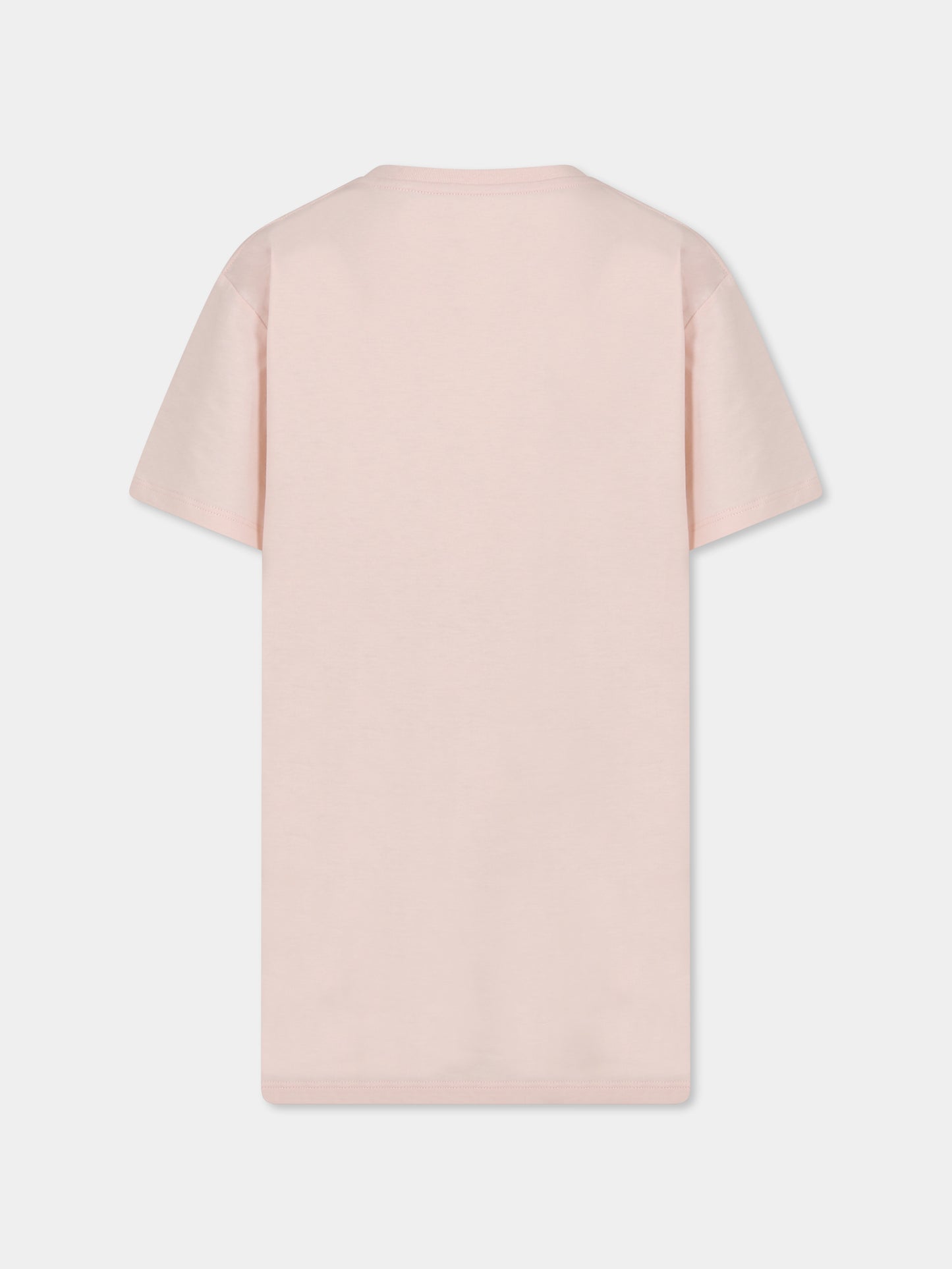 T-shirt rosa per bambina con incrocio GG e fiocco Web,Gucci Kids,610190 XJG0K 6341