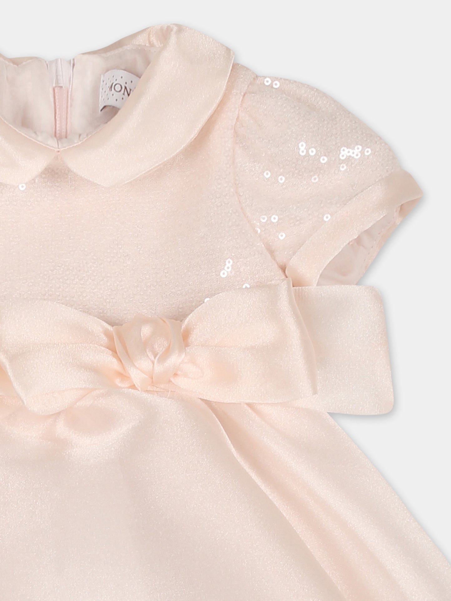 Vestito rosa per neonata con fiocco