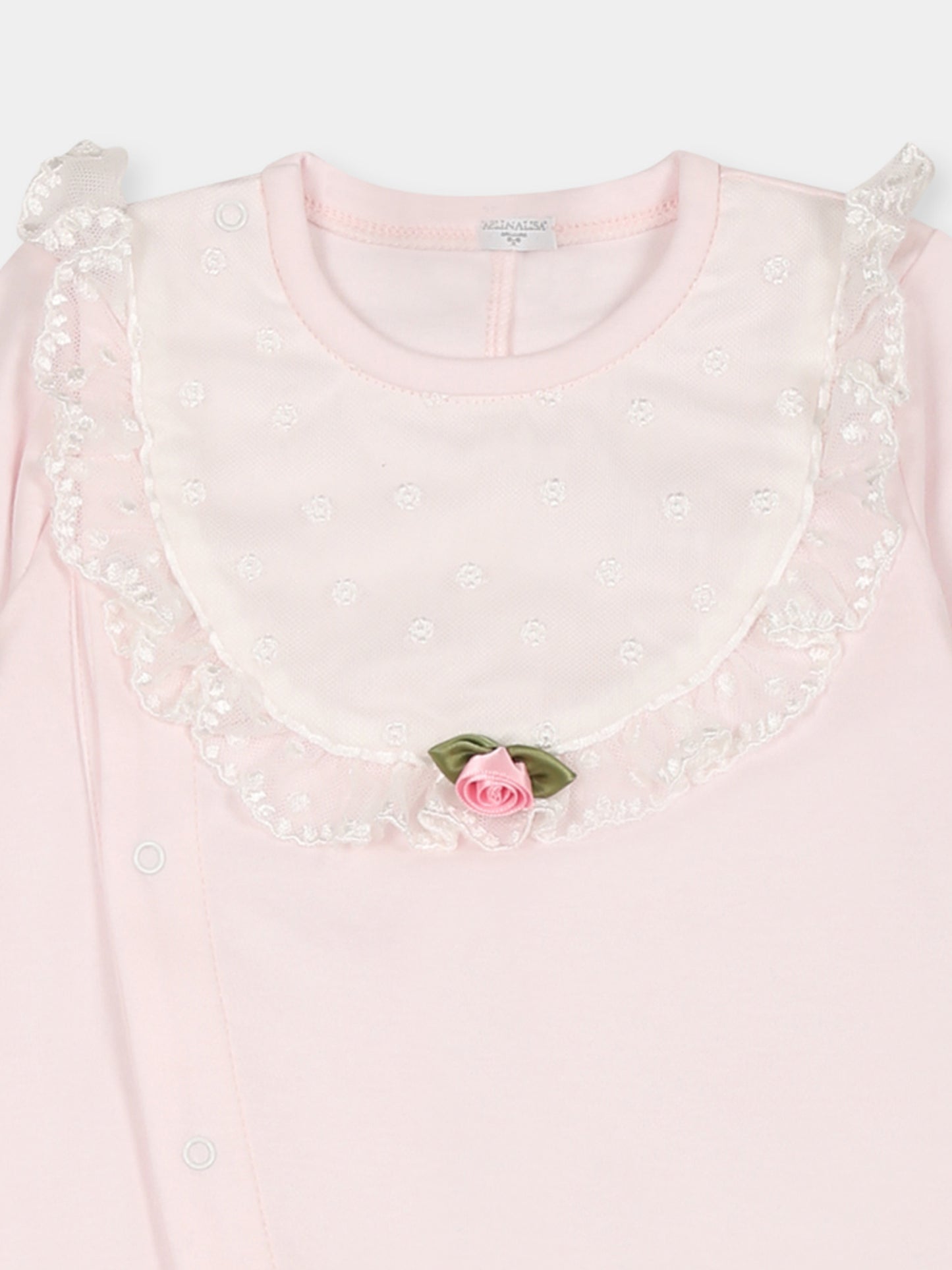 Tutina rosa per neonata con logo,Monnalisa,35E220 5205 0091