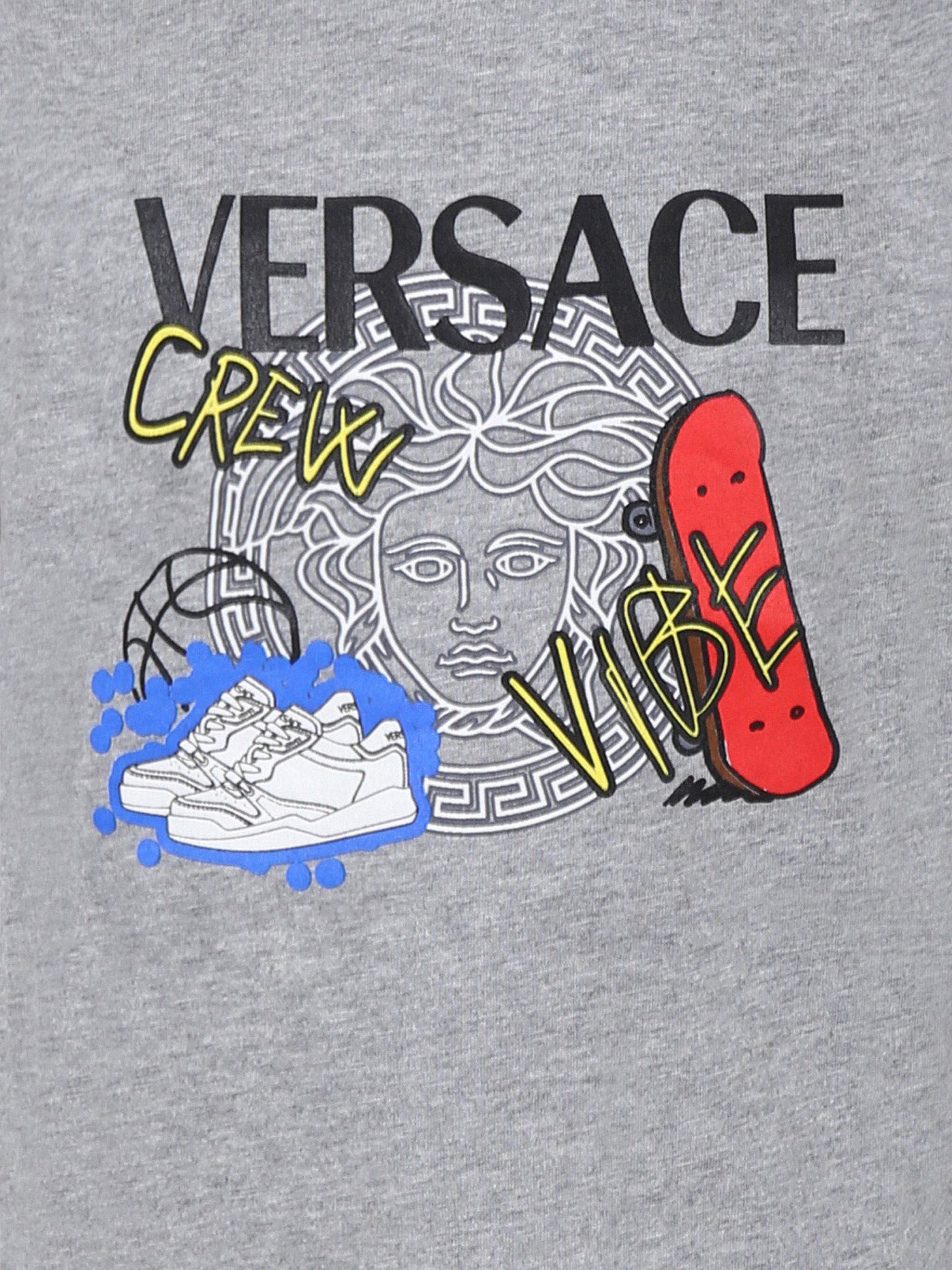 T-shirt grigia per bambino con logo e scritta