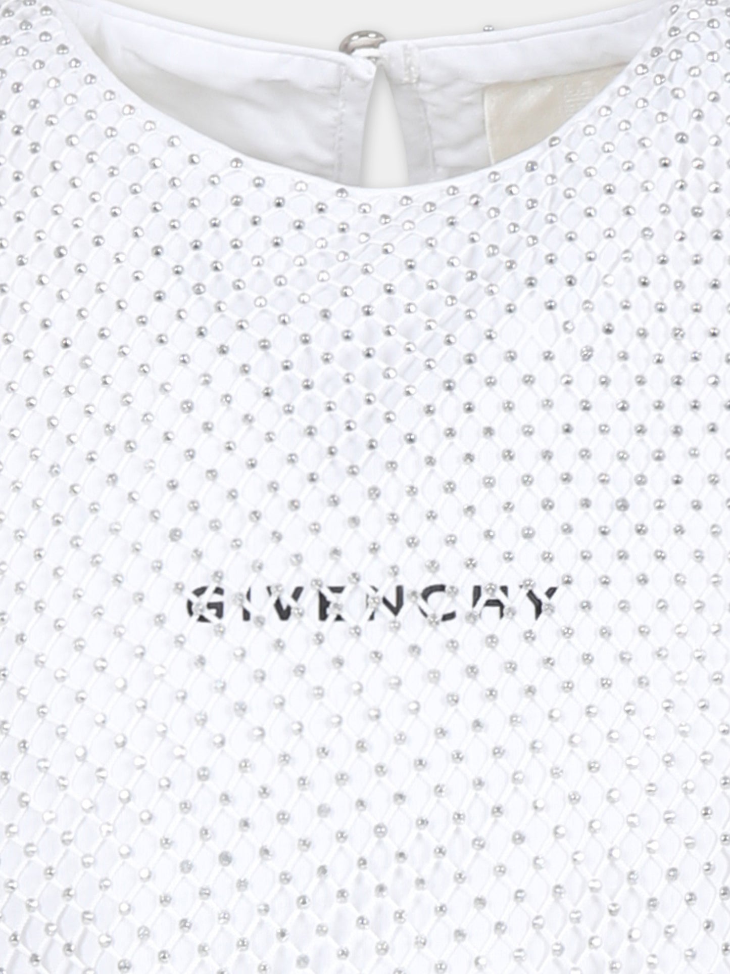 Top crop grigio per bambina con logo