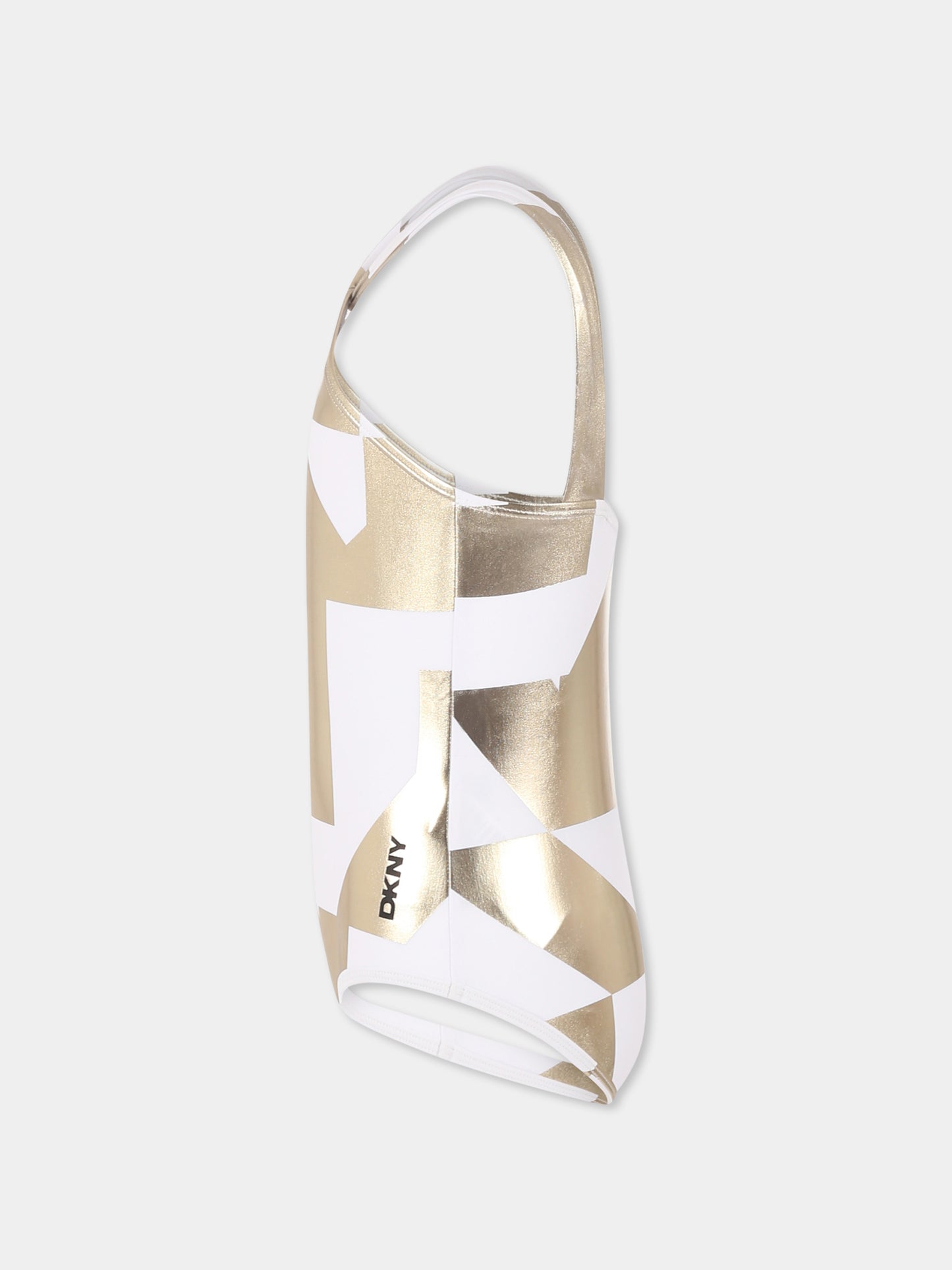 Costume intero bianco per bambina con logo