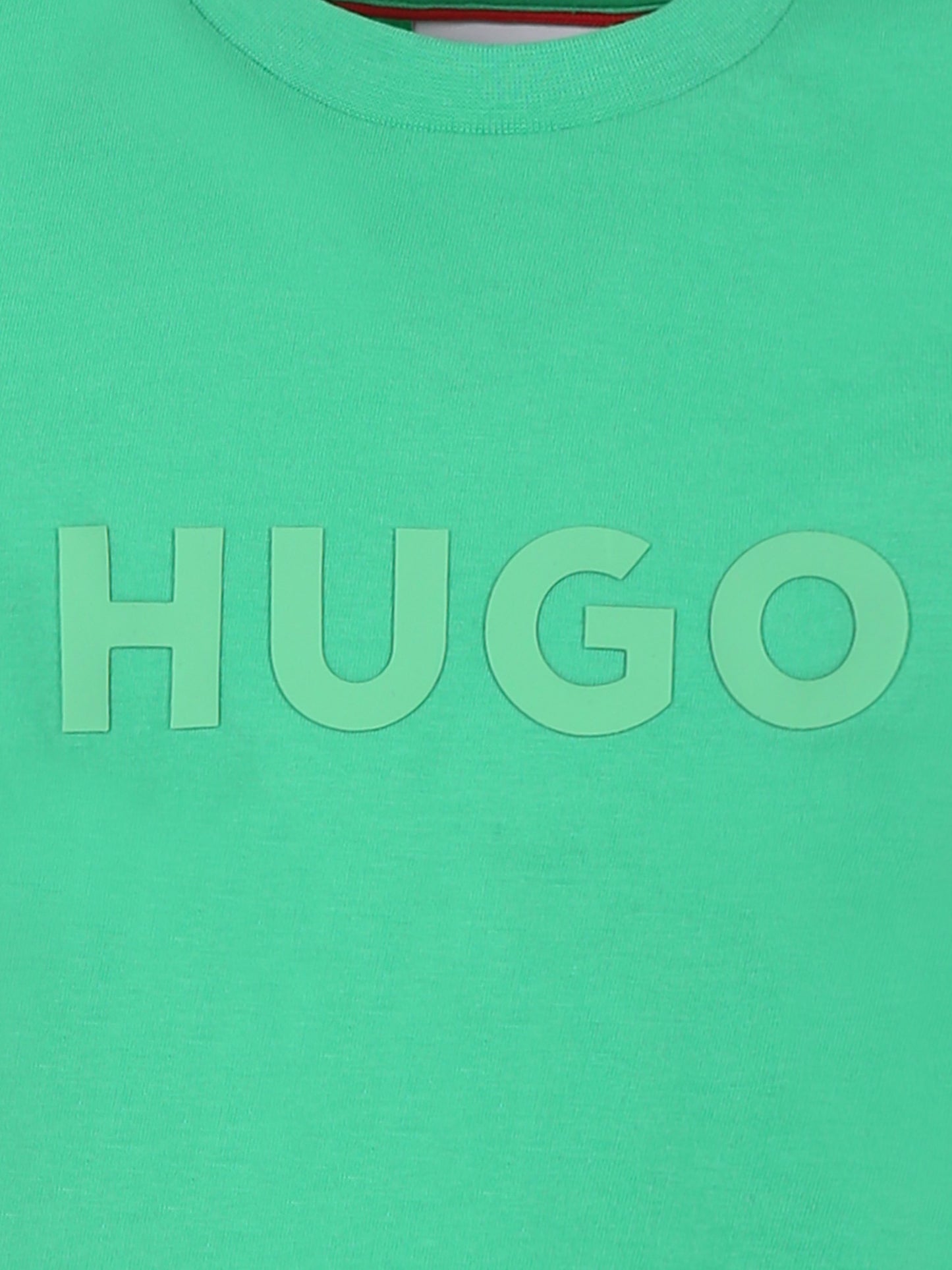 T-shirt verde per bambino con logo