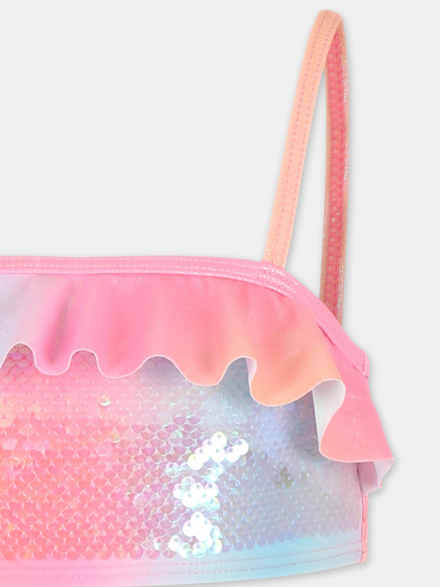 Bikini multicolor per bambina con paillettes