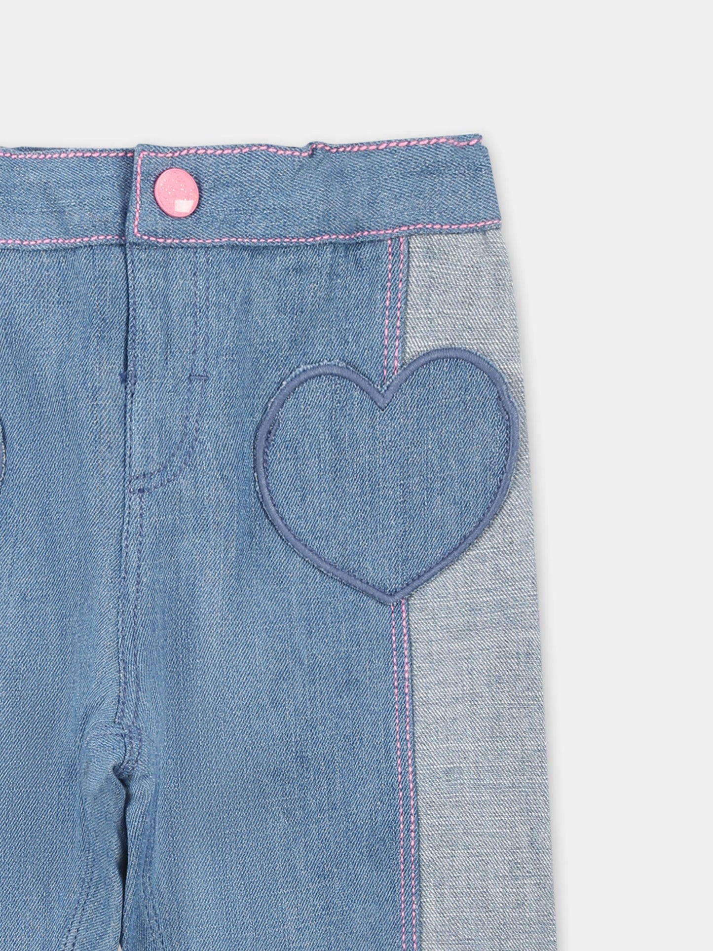 Jeans denim per neonata con logo,Billieblush,U20838 Z10
