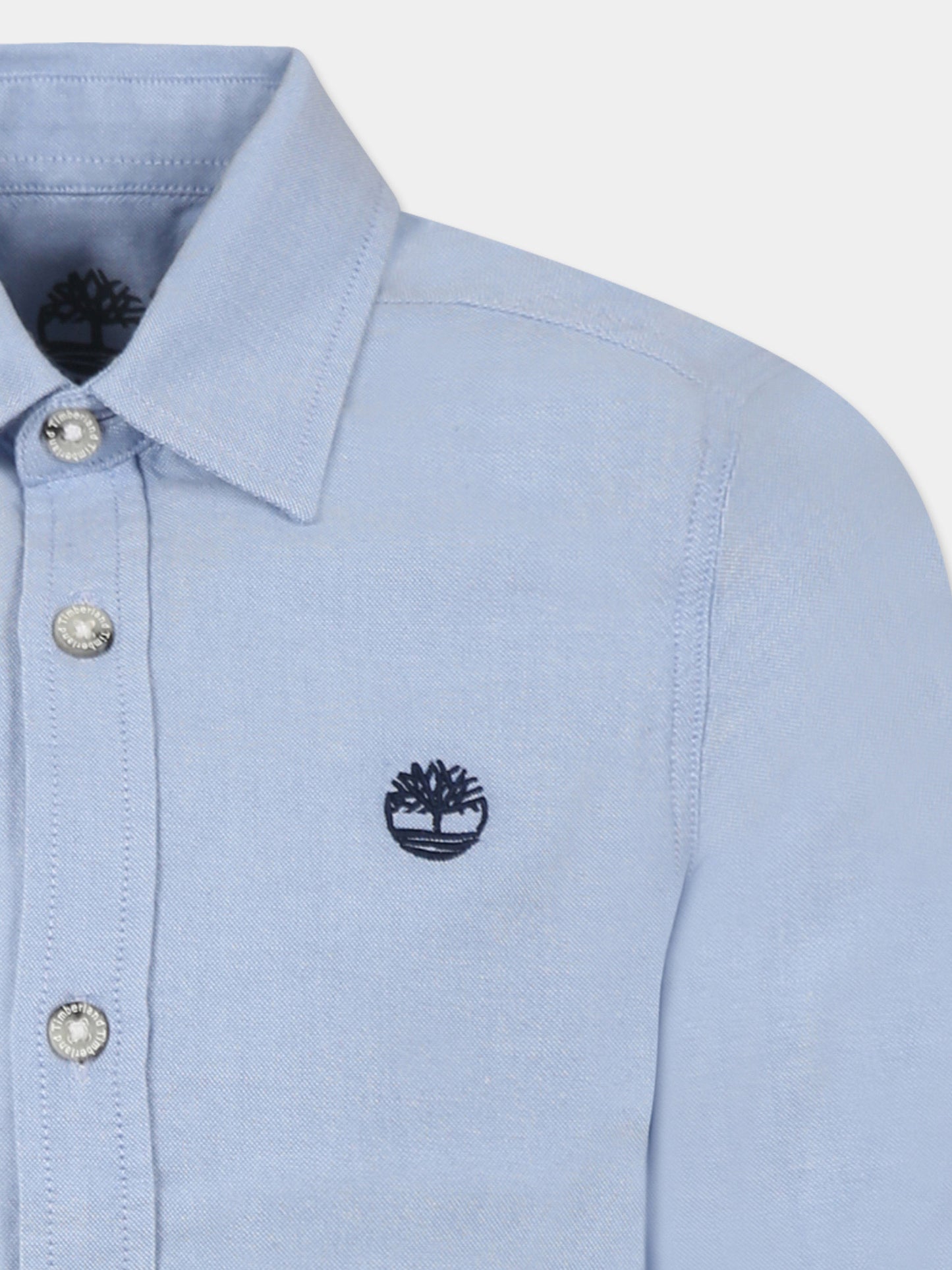 Camicia celeste per bambino con albero